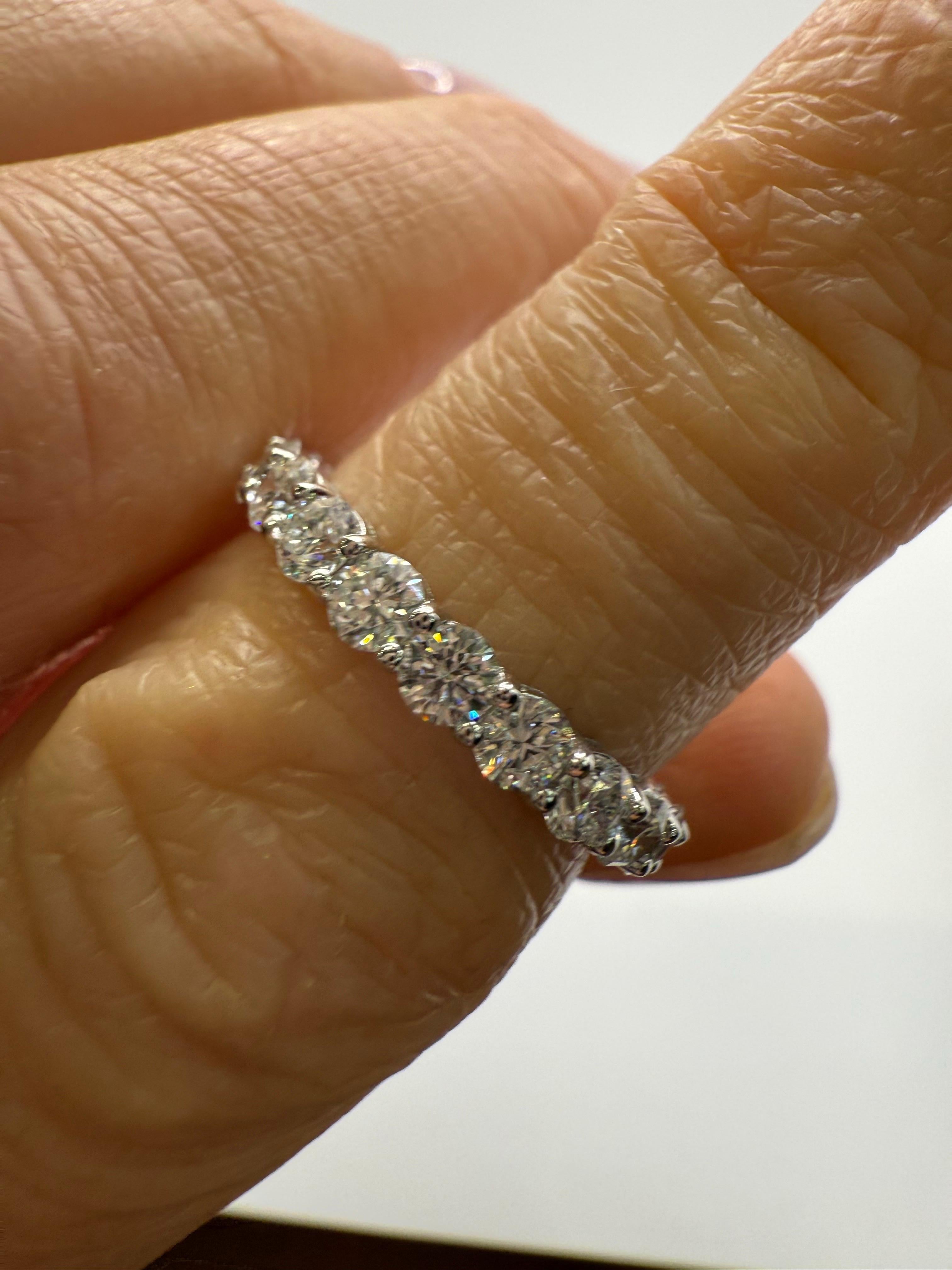 1.86 carats eternity diamond ring in 18KT gold wedding band In New Condition For Sale In Boca Raton, FL