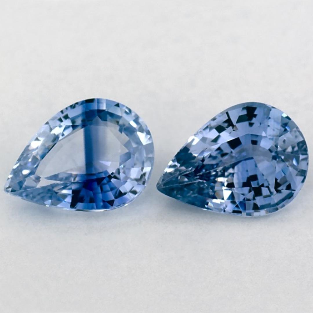 1.86 Ct Blue Sapphire Pear Loose Gemstone For Sale