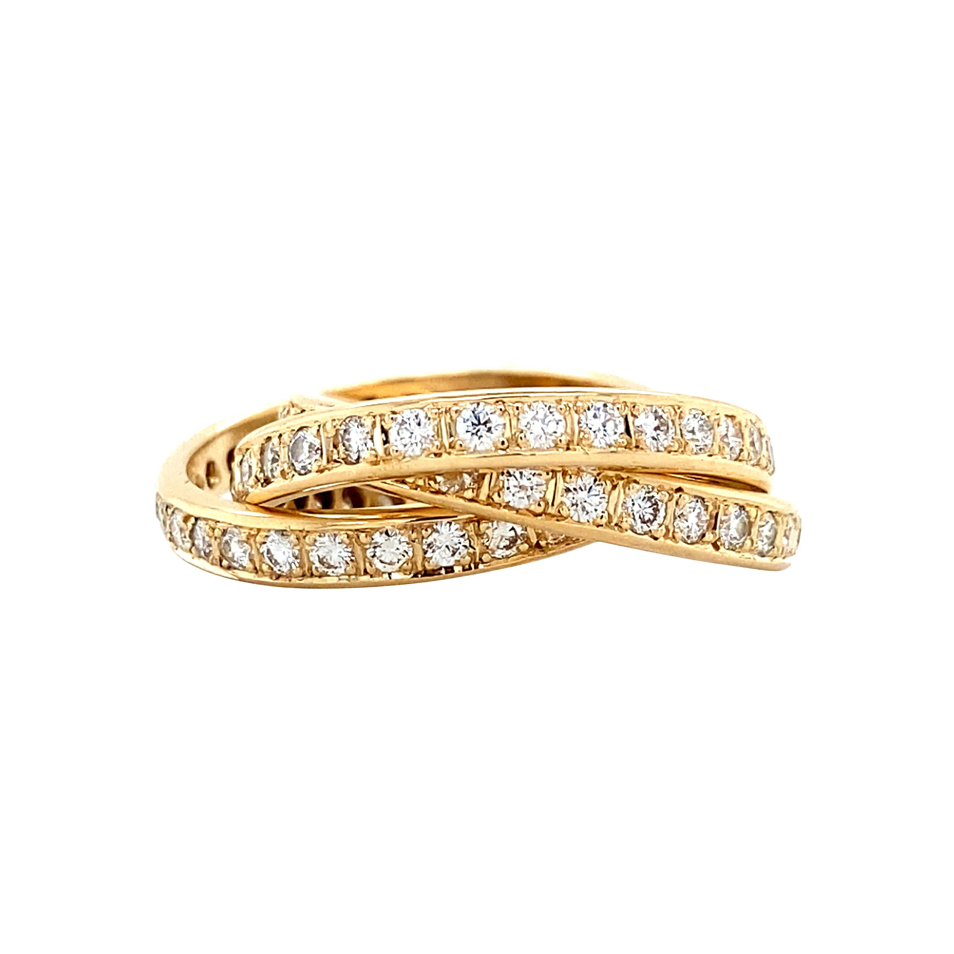 Taglio brillante Anello Trinity Rolling Eternity Bands con diamanti da 1,86 ctw, misura 5 US in vendita