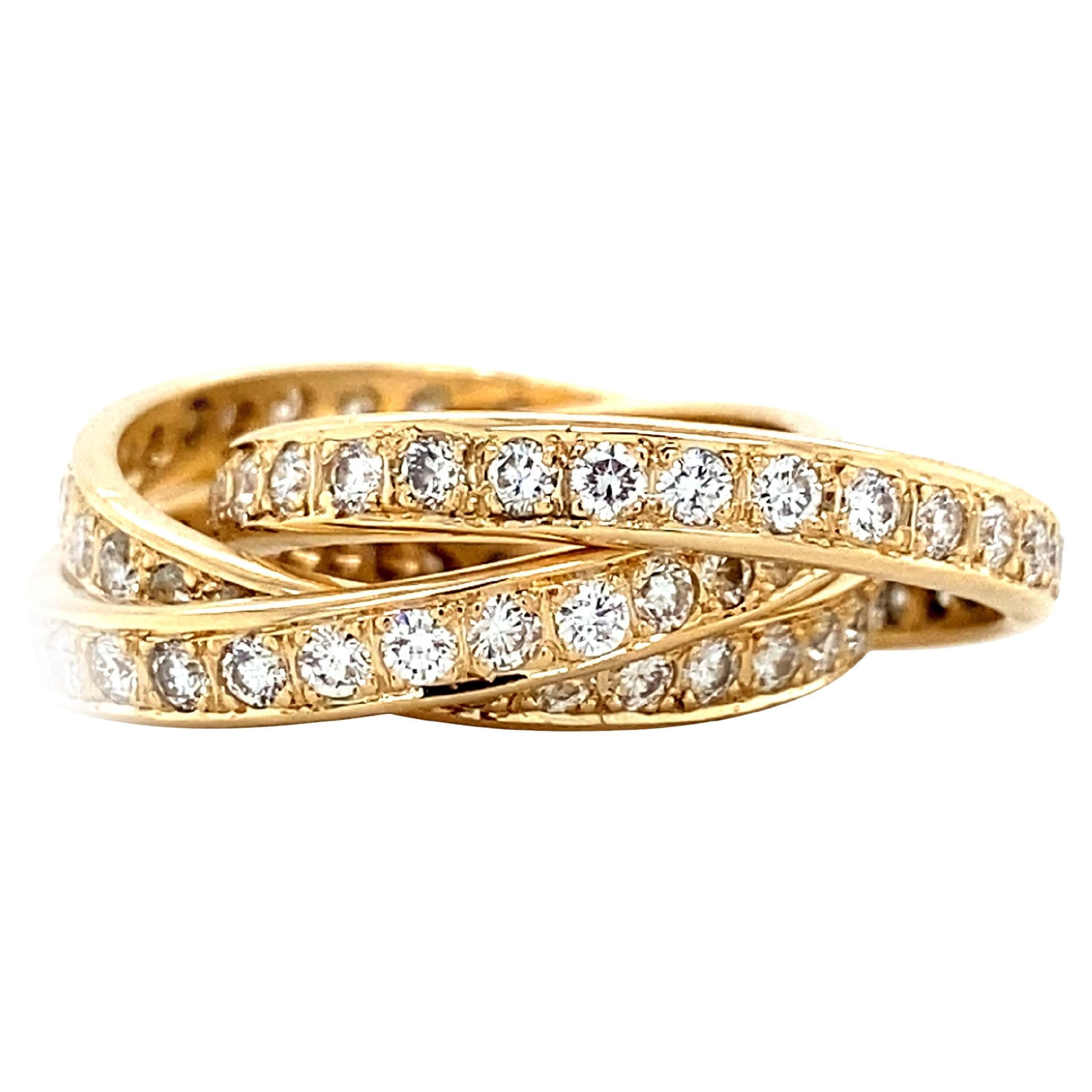 1.86 ctw Diamond Trinity Rolling Eternity Bands Ring, Ring Size 5 US