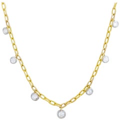 1.86 Total Carat Weight Rose Nouveau Diamond and 18 Karat Gold Choker Necklace