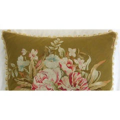 1860 Antique French Aubusson Tapestry Pillow