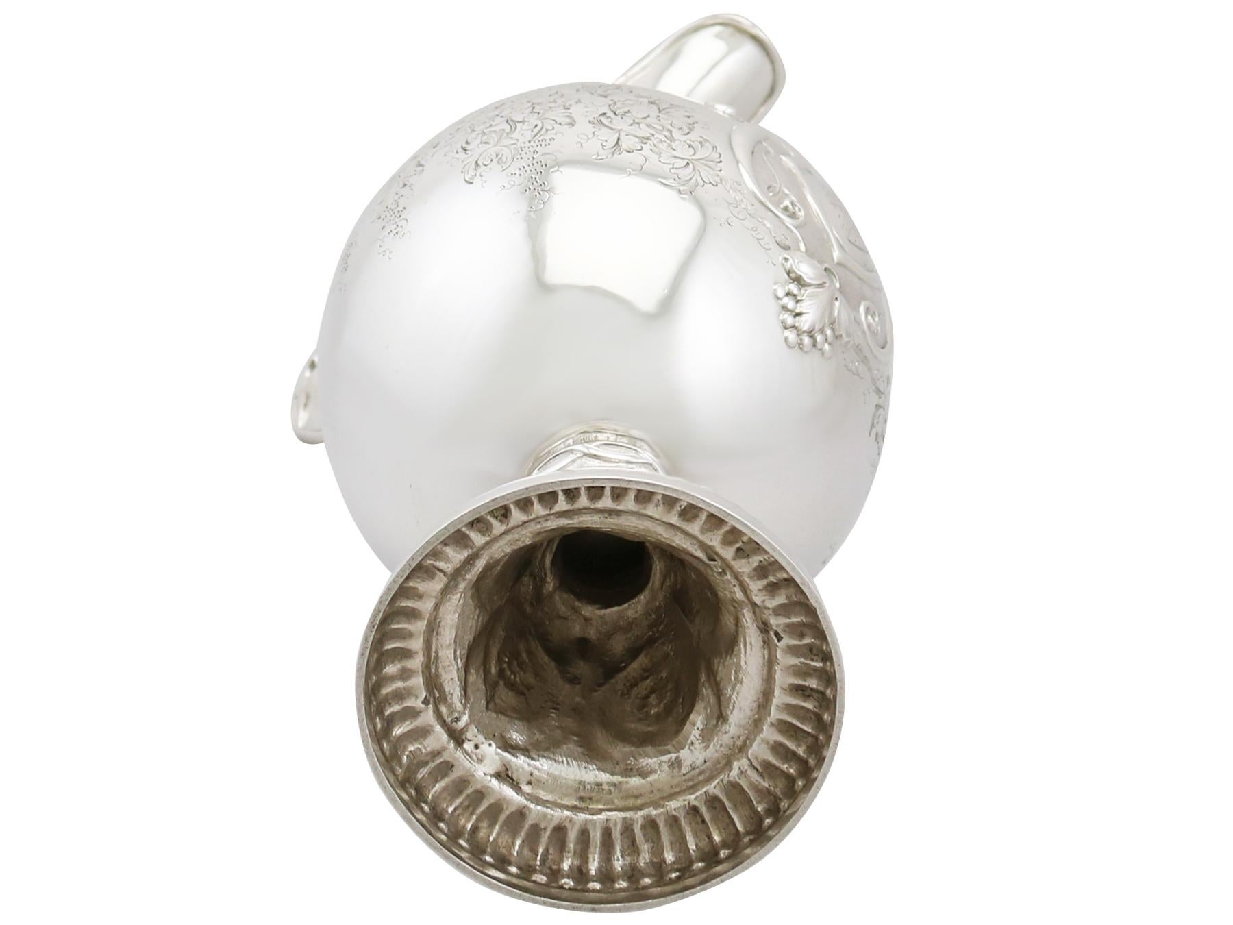 1860 Antique Victorian Sterling Silver Claret Jug 8