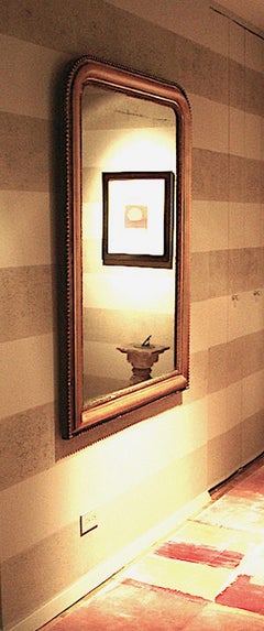 1860 English Georgian Gilded Mirror with Original Glass Mirror