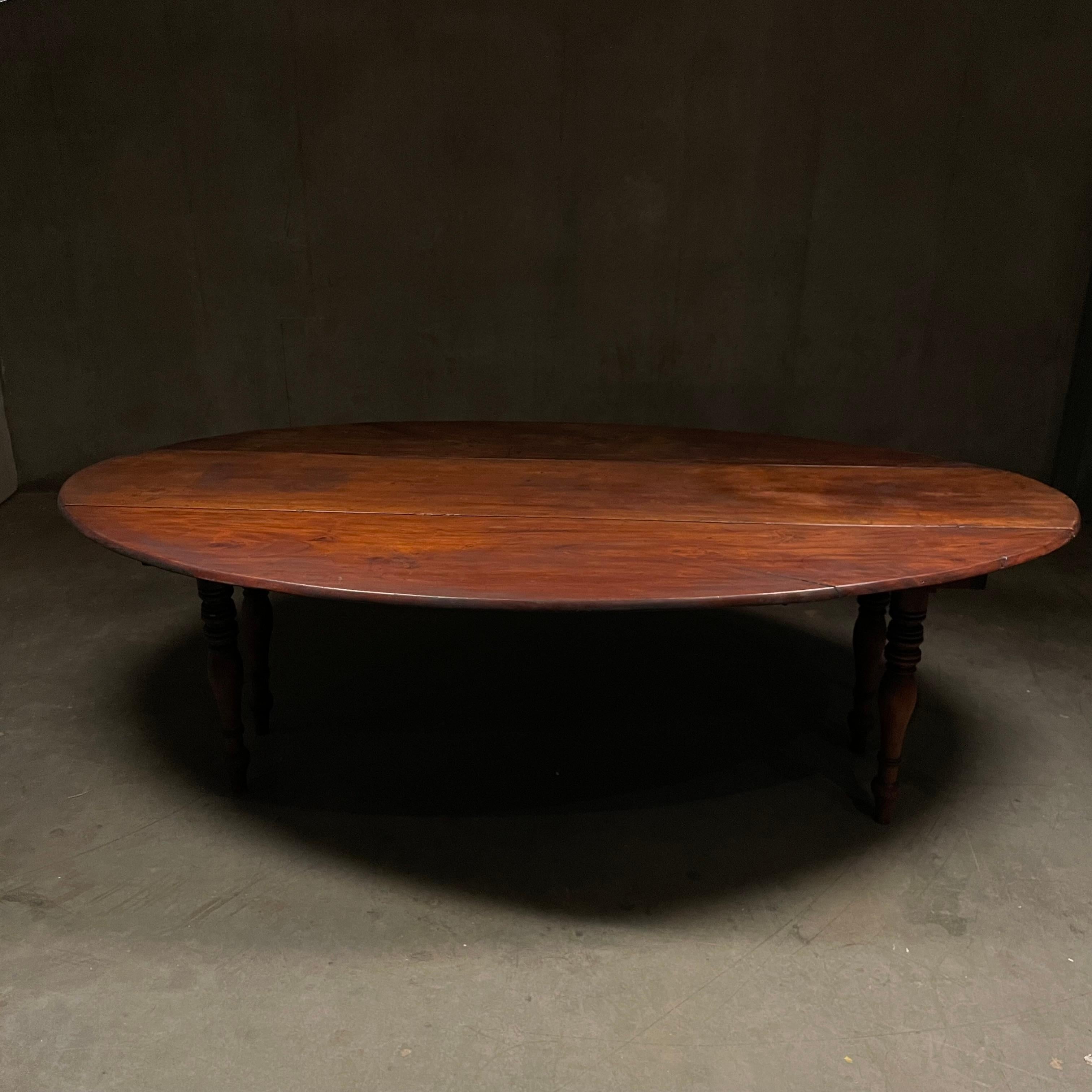 1860 Georgian mahogany 7 ft drop leaf table dining  2