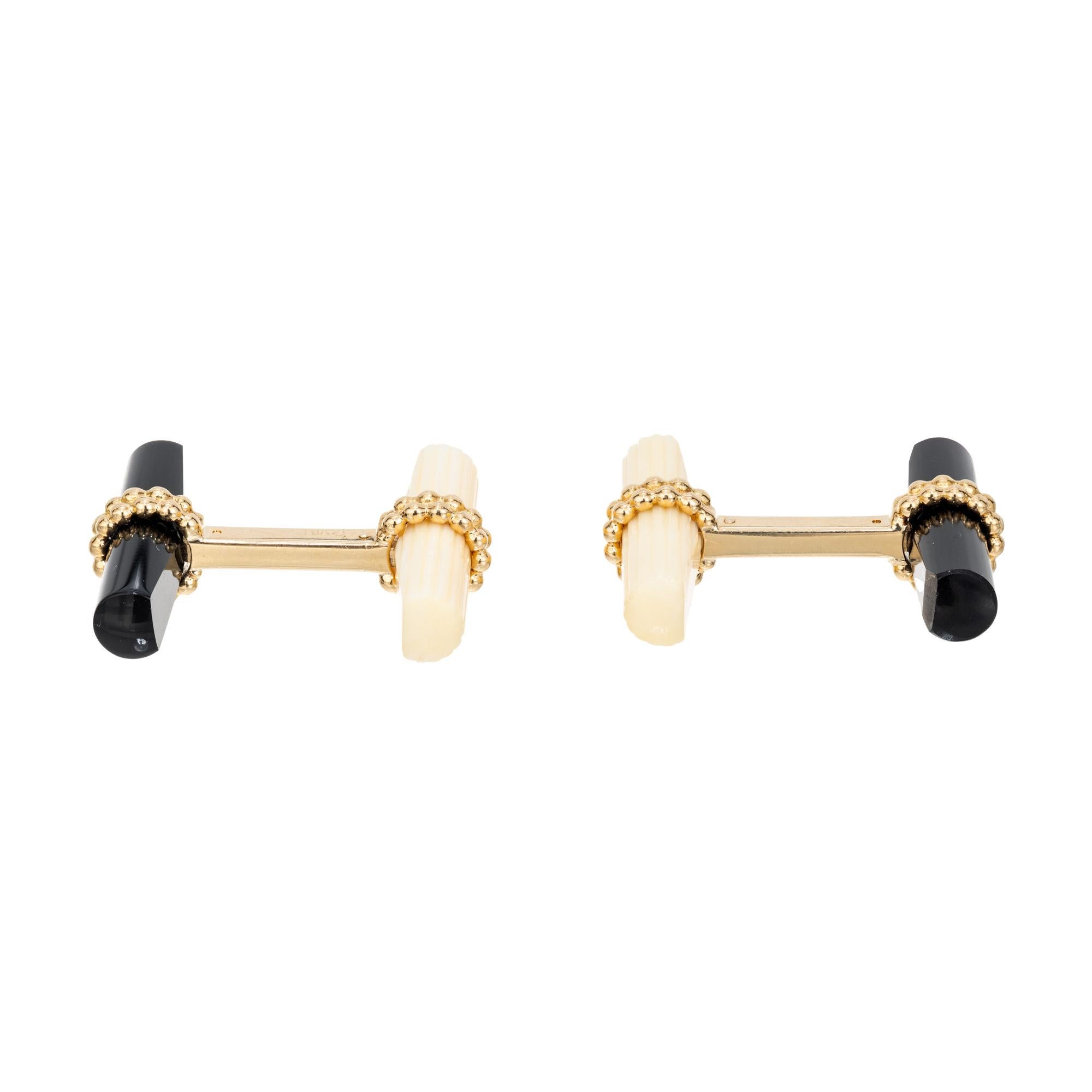 186.00 Carat Multi Color Gemstone Yellow Gold Interchangeable Cufflinks For Sale 1