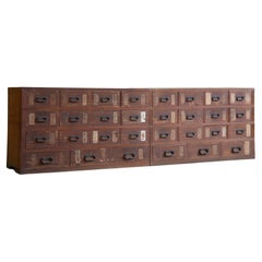 1860s-1910s Japanese antique Kiri medicine chest of drawers, tansu, wabi sabi