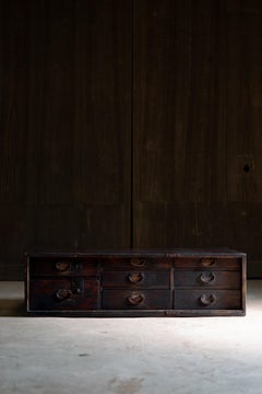 1860s-1910s Meiji Japanese antique wabi sabi Urushi mid Tansu chest of drawers