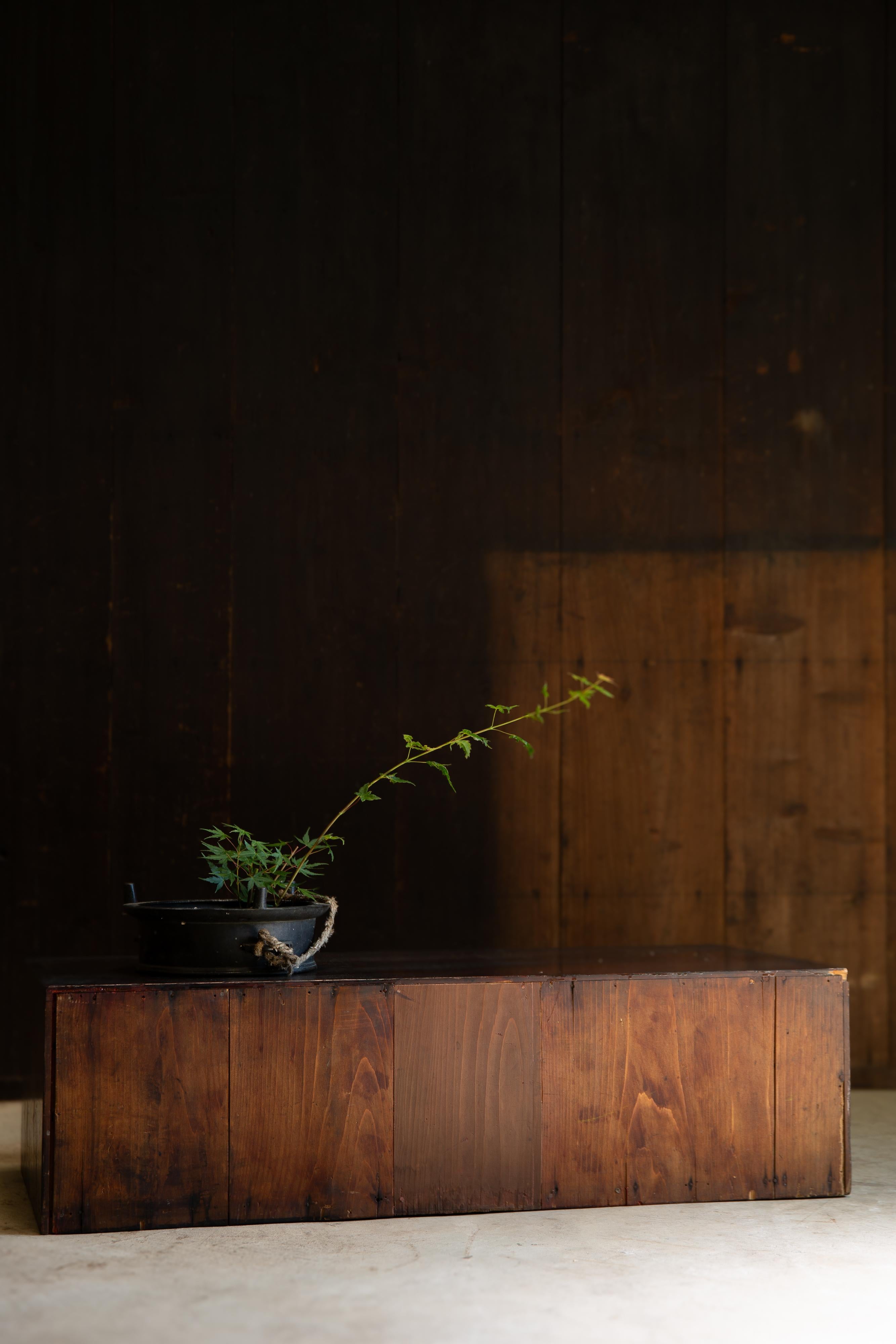 1860s-1910s Meiji Japanese antique wabi sabi Urushi mid Tansu chest of drawers For Sale 3