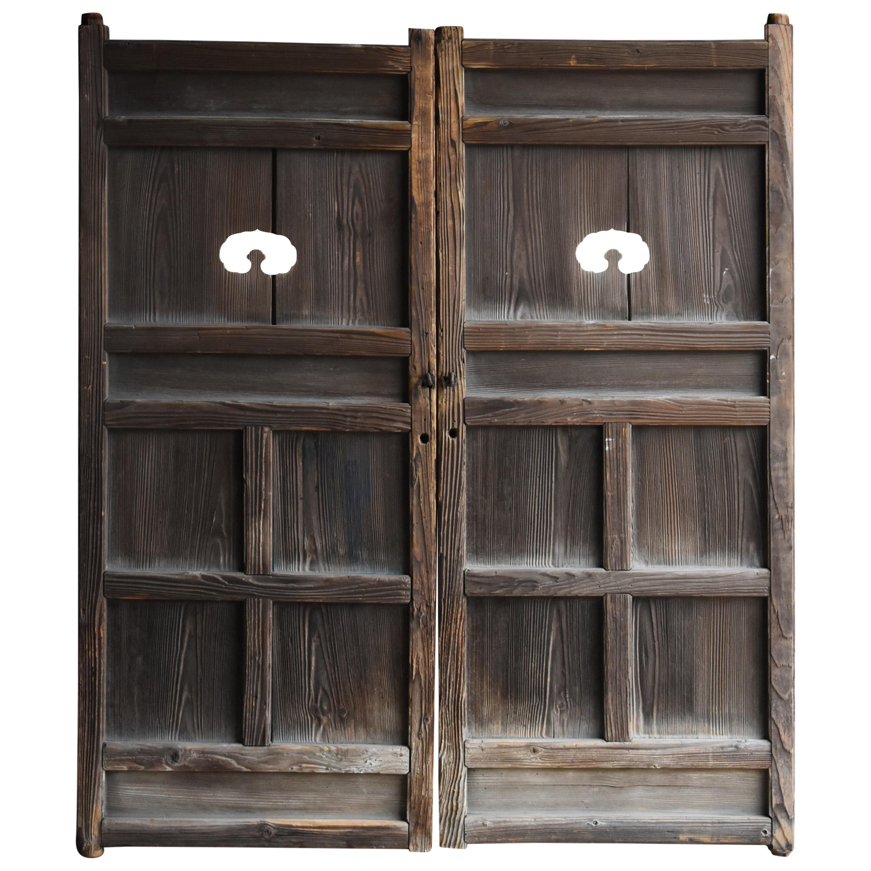1860s-1920s Japanese antique Wooden Double door [set] / architecture wabisabi   