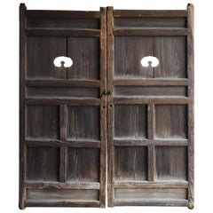 1860s-1920s Japanese Antique Wooden Double door [set] / architecture wabisabi   