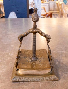 1860s Antique Bronze Playing Card Press with Victorian-style Deck. Dated
