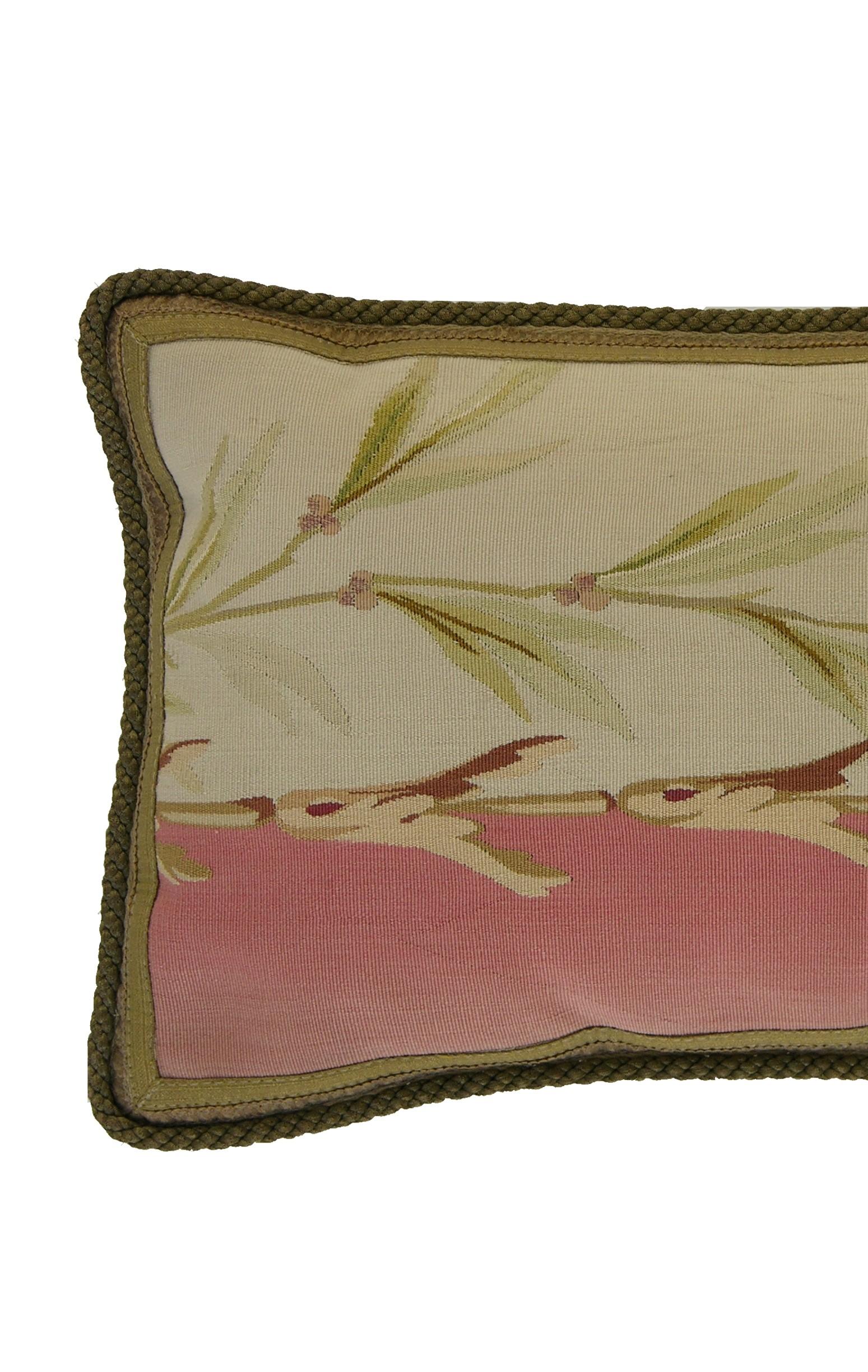 Empire 1860s Antique French Aubusson Tapesatry Pillow For Sale