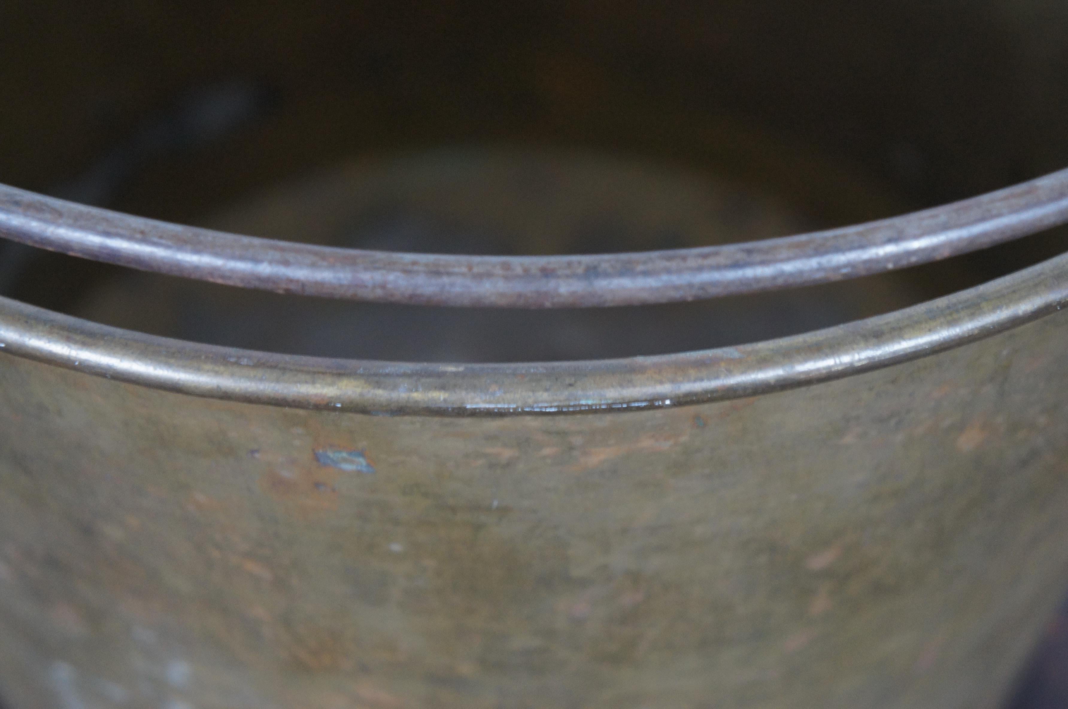 1860s Antique HW Hayden Waterbury Brass Bucket Pail Syrup Kettle Pot