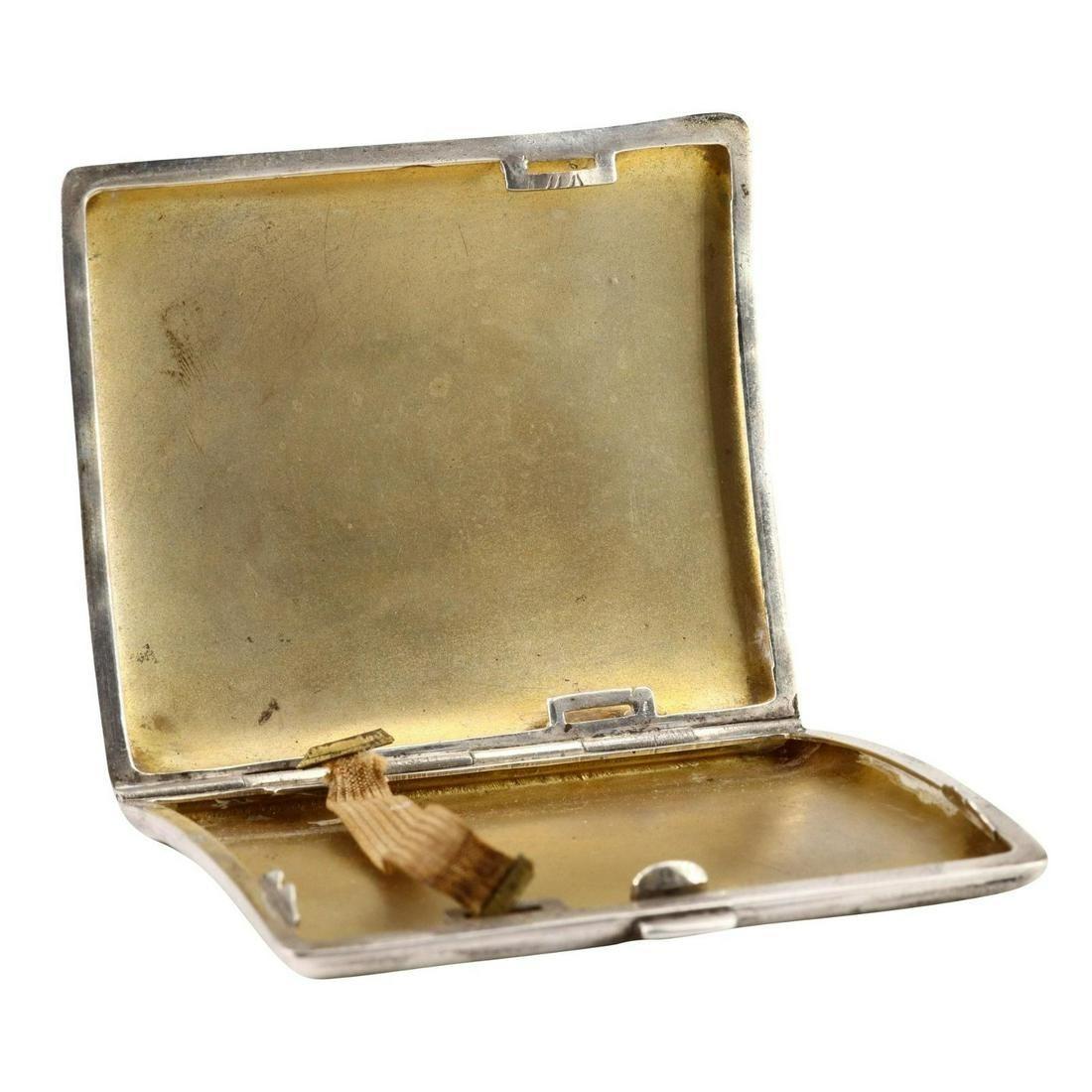 Georgian 1860's Antique Sterling Silver and Enamel Cigarette Case For Sale