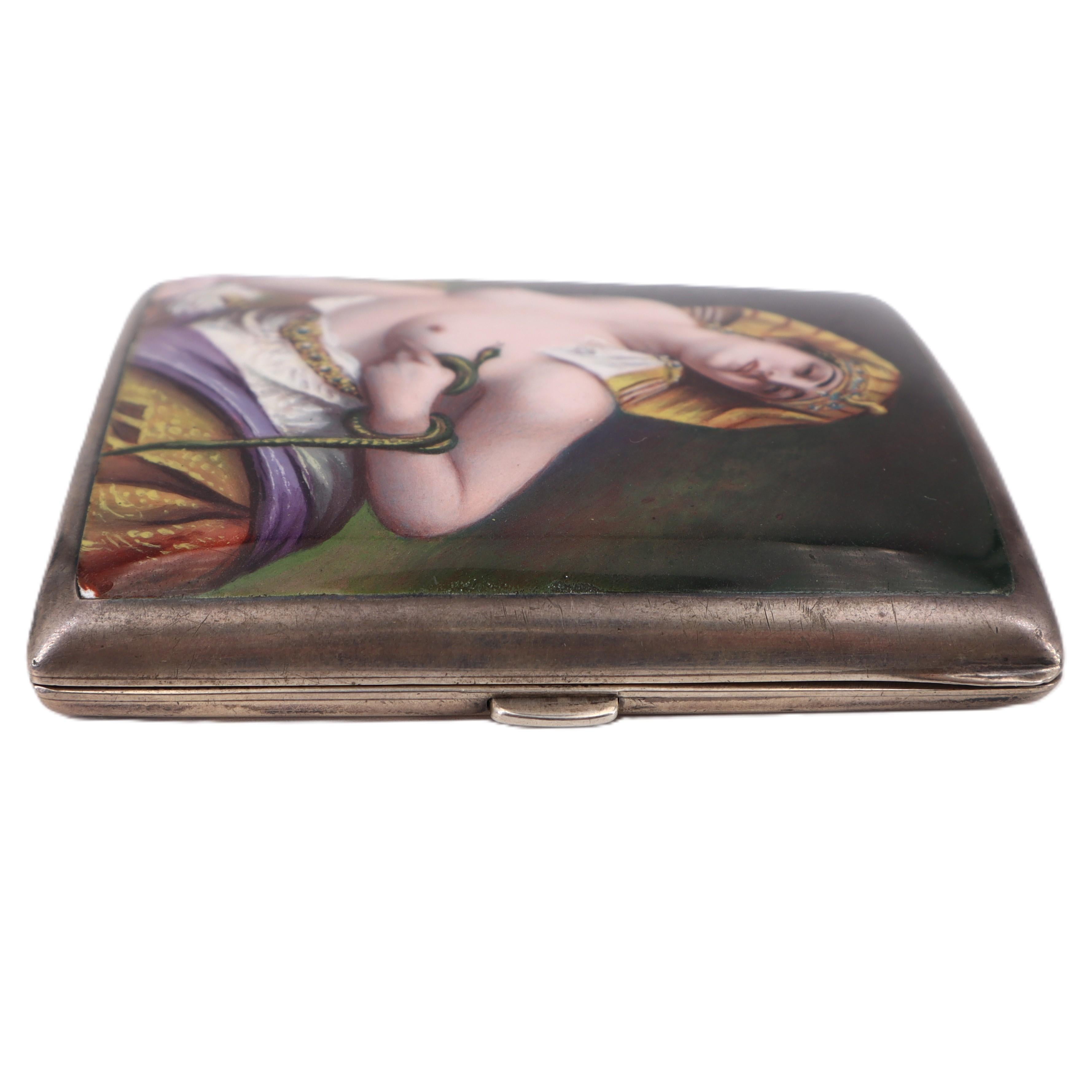 1860's Antique Sterling Silver and Enamel Cigarette Case For Sale 1