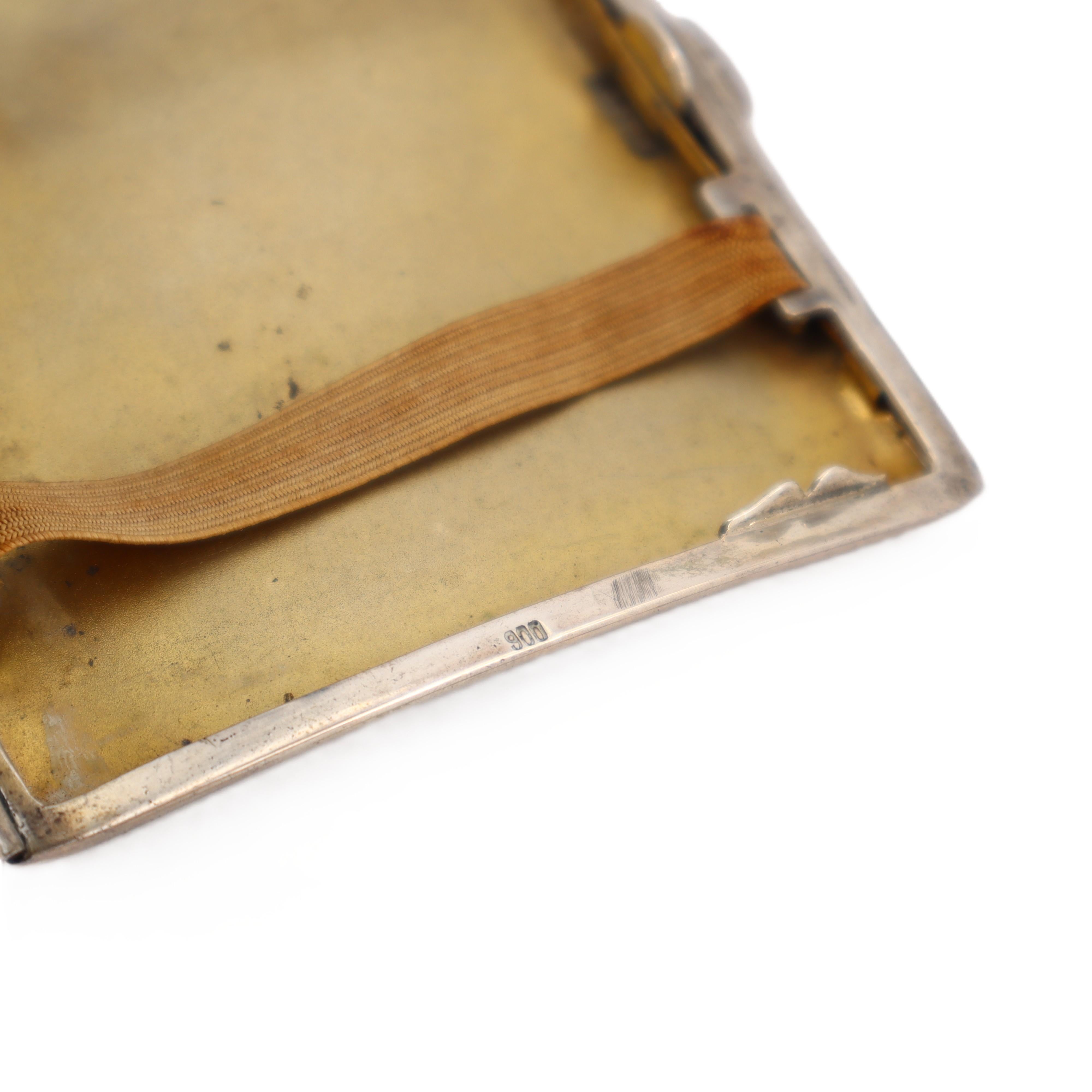 1860's Antique Sterling Silver and Enamel Cigarette Case For Sale 4