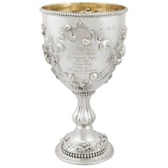 1860s Antique Victorian Sterling Silver Presentation Cup