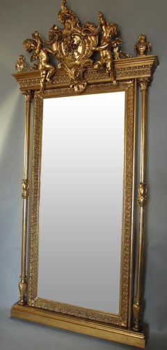 1860s Baroque Wall Mirror Decorated with Golden Frame