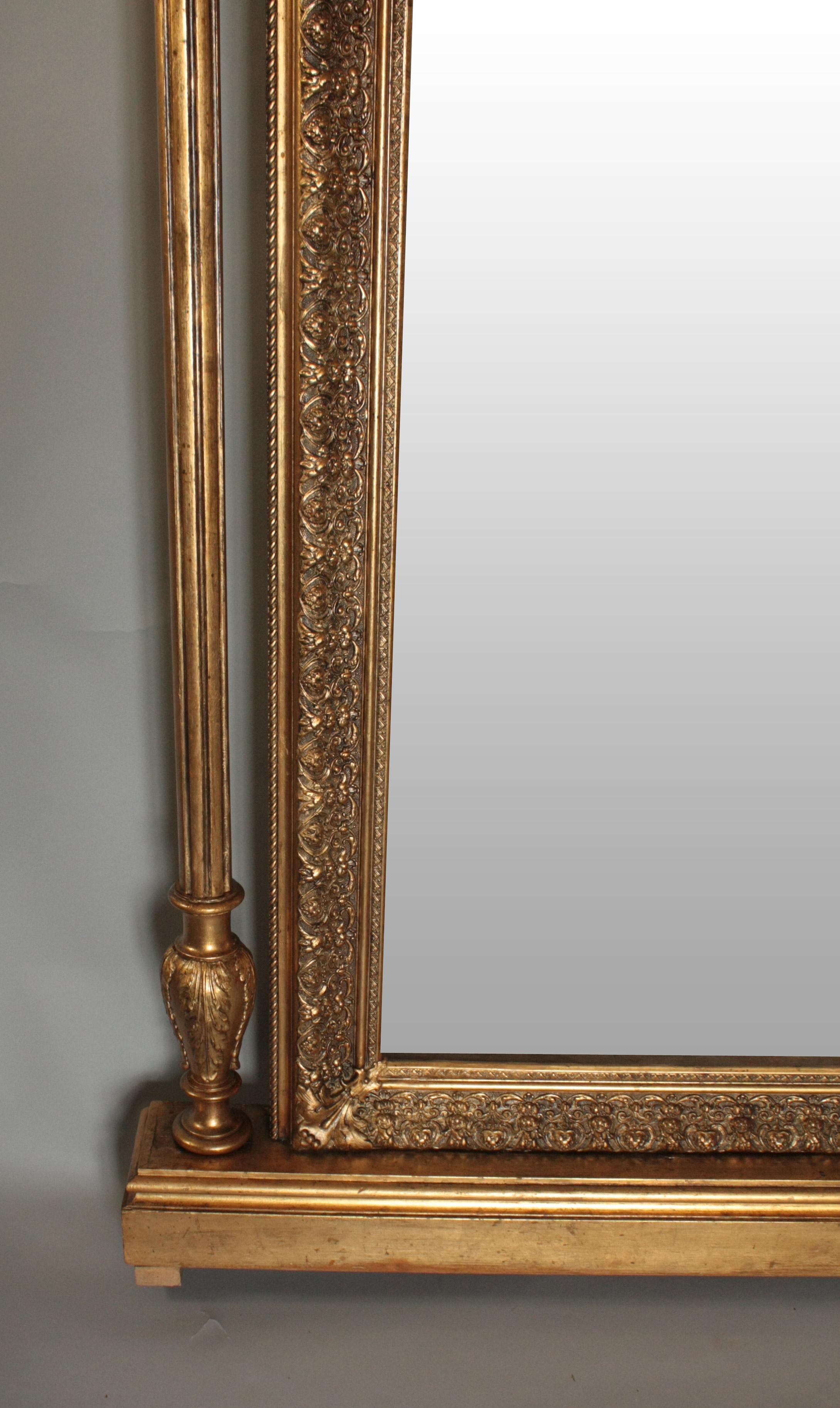 Other 1860s Baroque Wall Mirror Decorated with Golden Frame For Sale