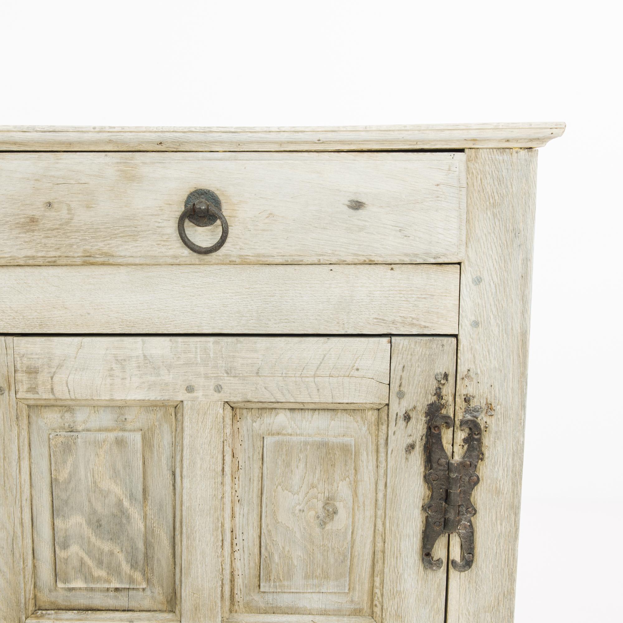 Bleached 1860s Belgian Oak Buffet