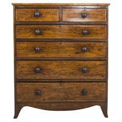 Antique 1860s British Wooden Chest of Drawers with Original Patina