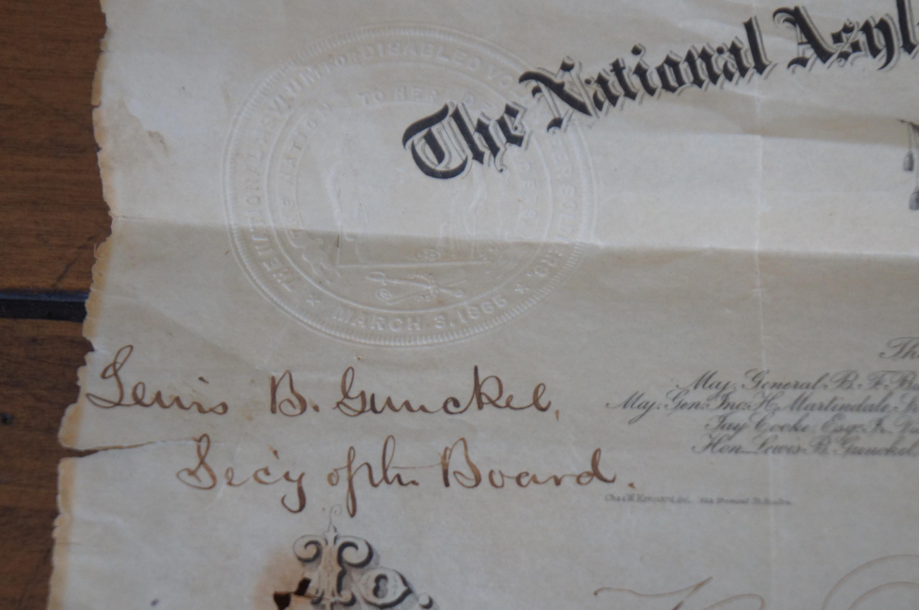 Mid-19th Century 1860s Civil War Document Certificate Chaplain Earnshaw 49th Penn Infantry 15