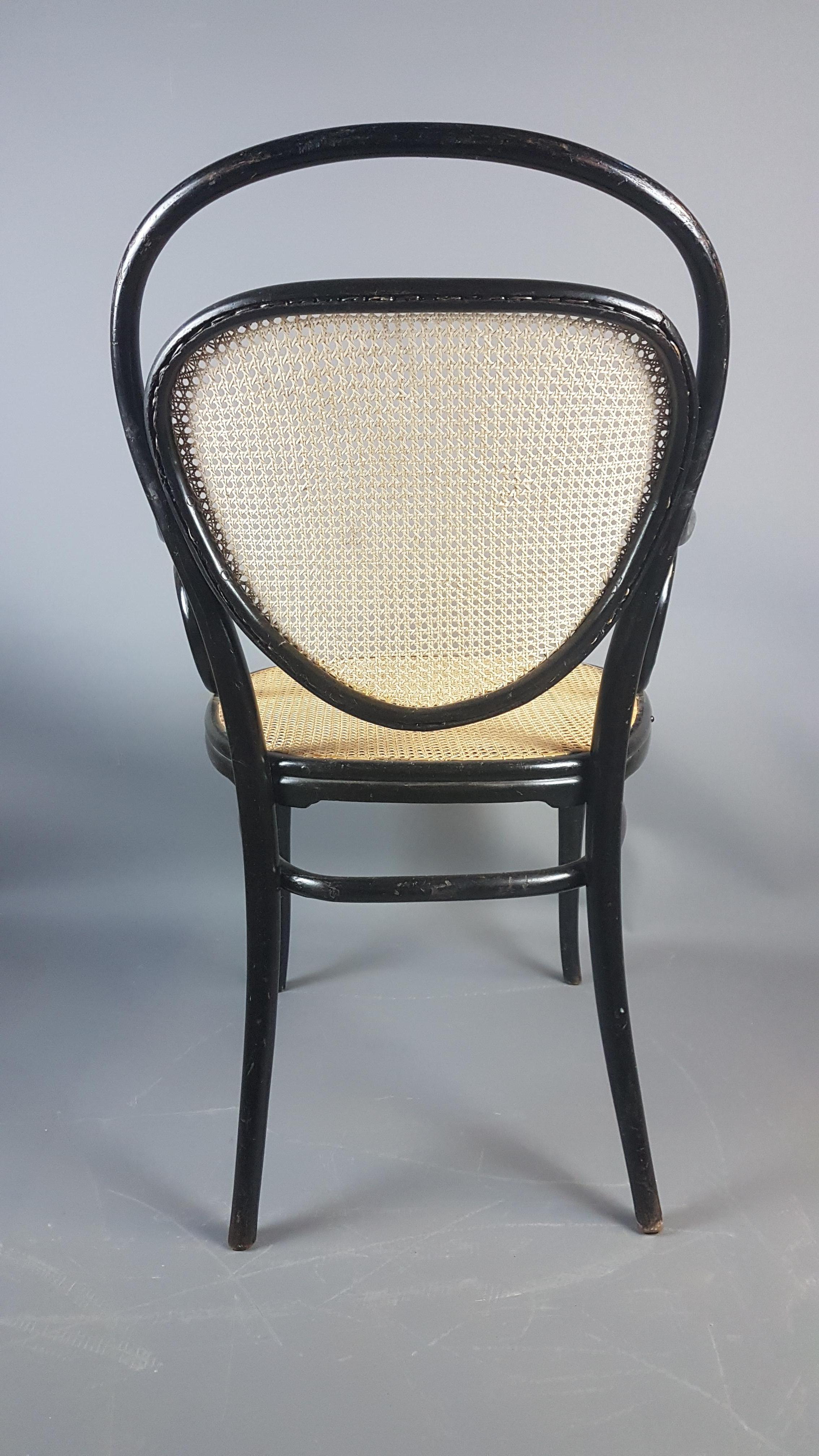 Victorian 1860s Ebonized Thonet No.3 Bentwood Armchair For Sale
