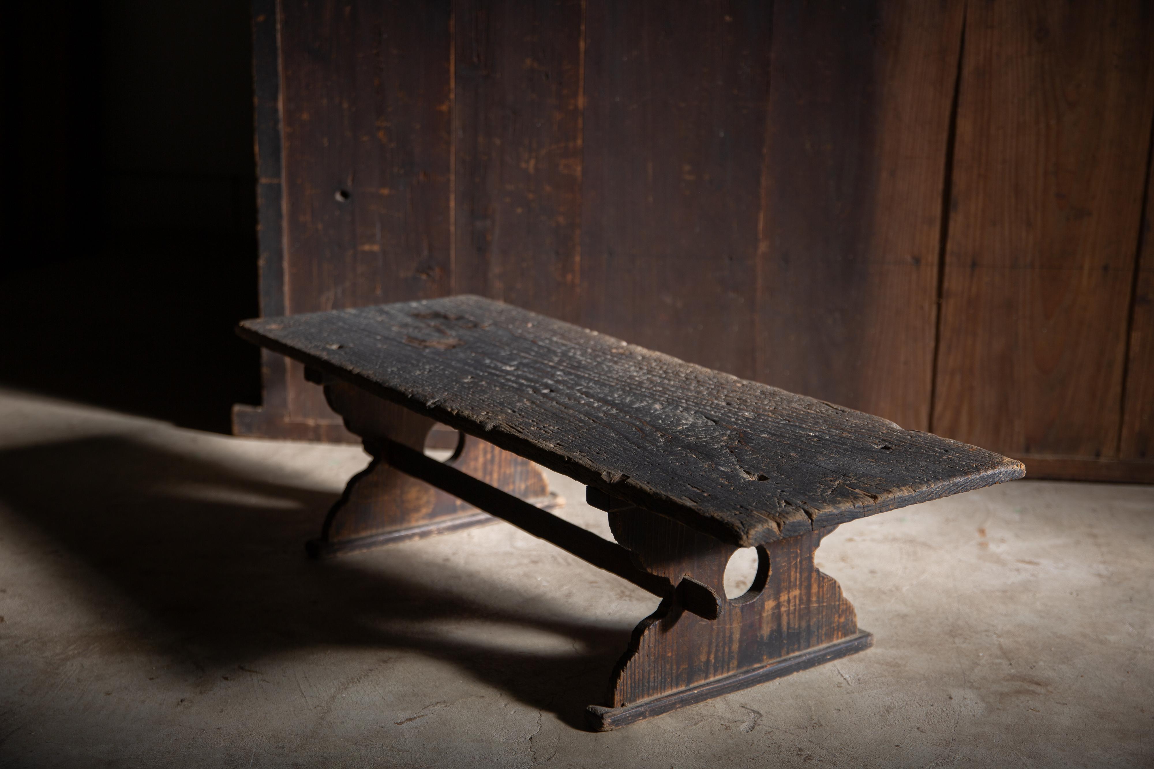 Tavolino antico wabi sabi del 1860 Edo giapponese, scrivania bassa, tavolino da caffè primitivo in vendita 6