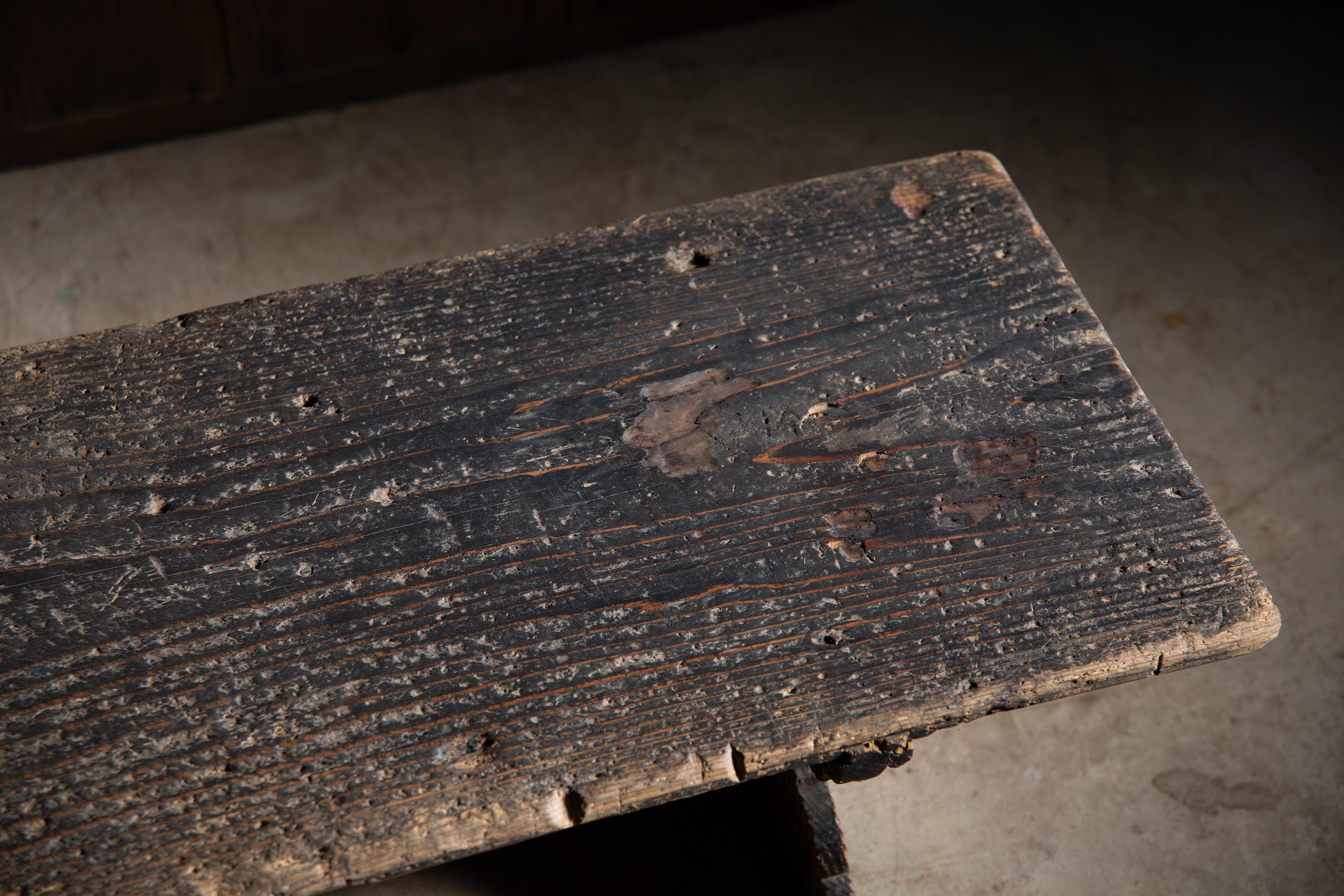 Tavolino antico wabi sabi del 1860 Edo giapponese, scrivania bassa, tavolino da caffè primitivo in vendita 2