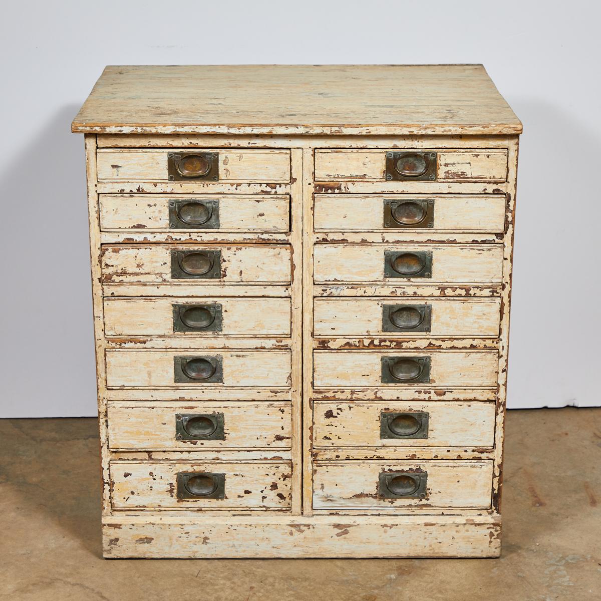 19th Century 1860s English Collector's Drawer Cabinet Chest For Sale