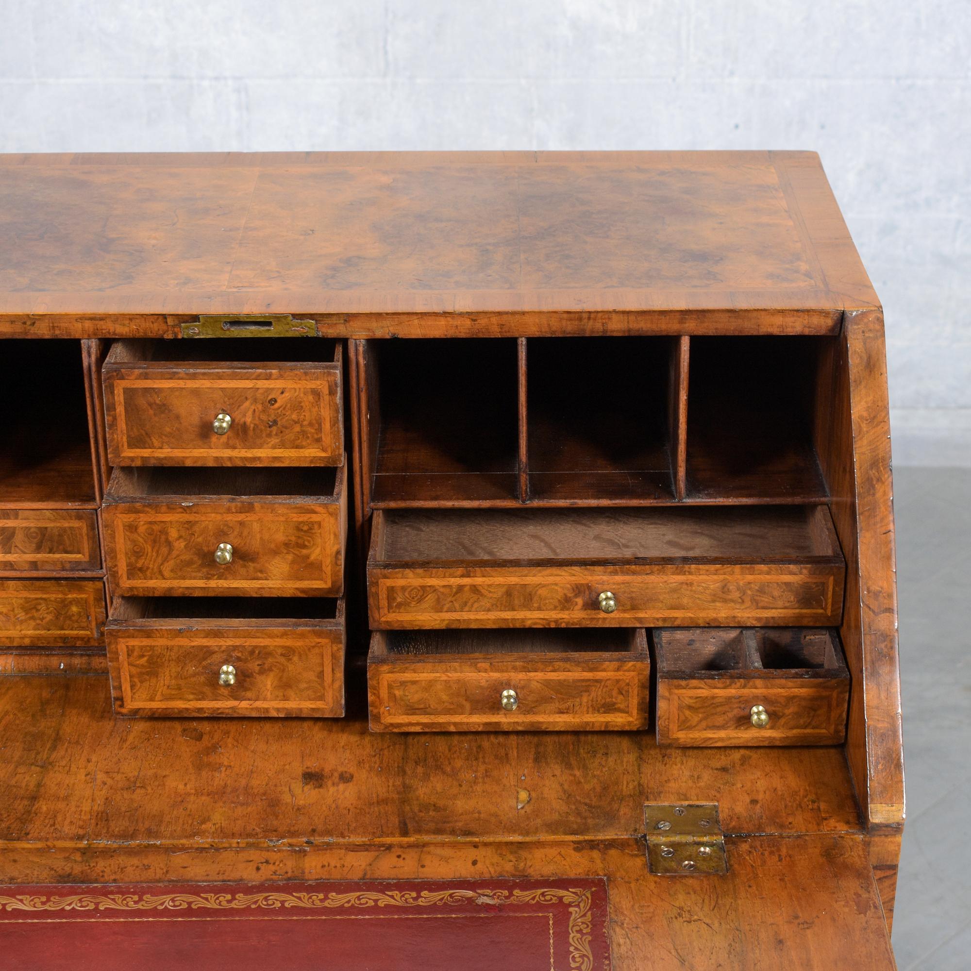 1860s English George III Drop Front Desk with Original Walnut Finish 4