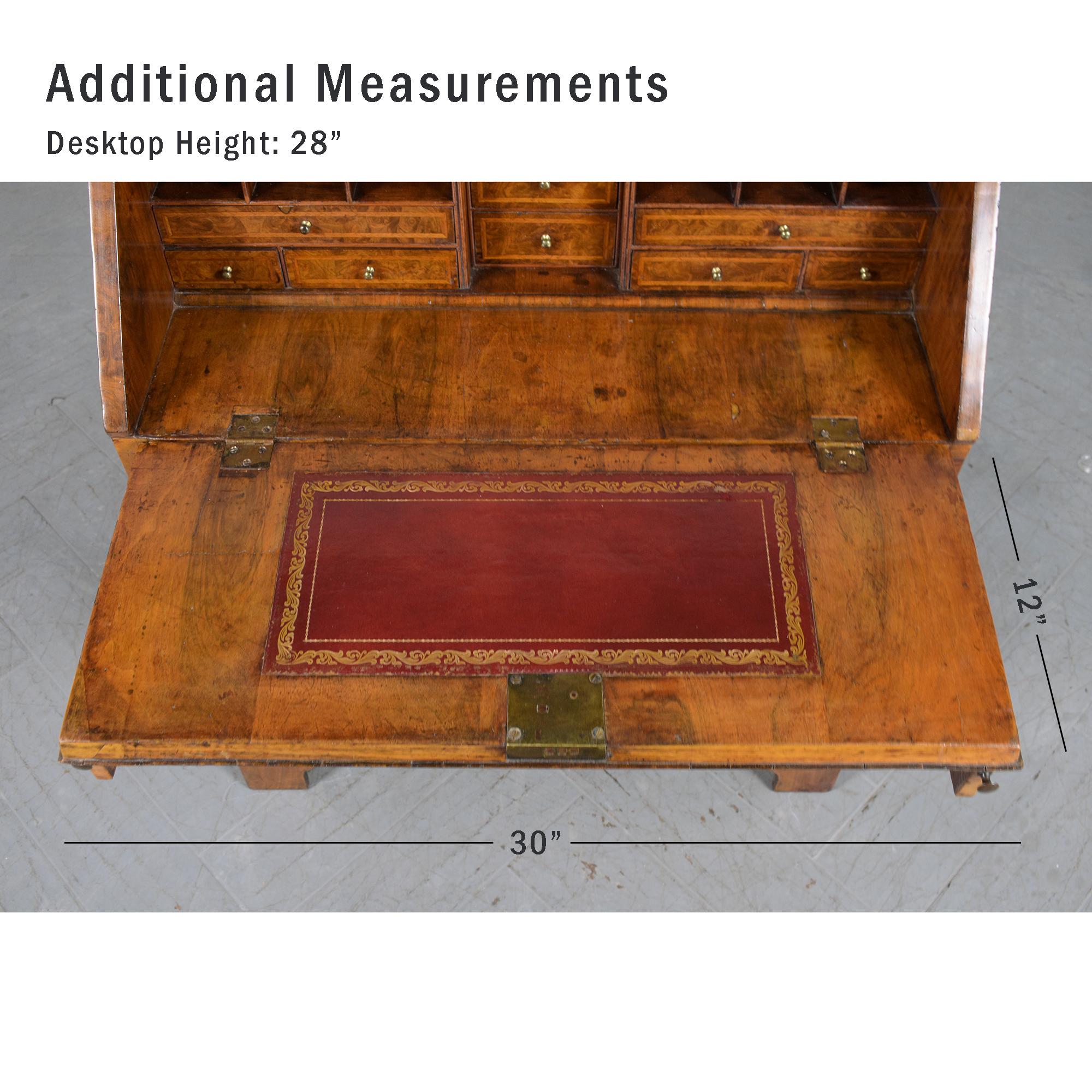 1860s English George III Drop Front Desk with Original Walnut Finish 5