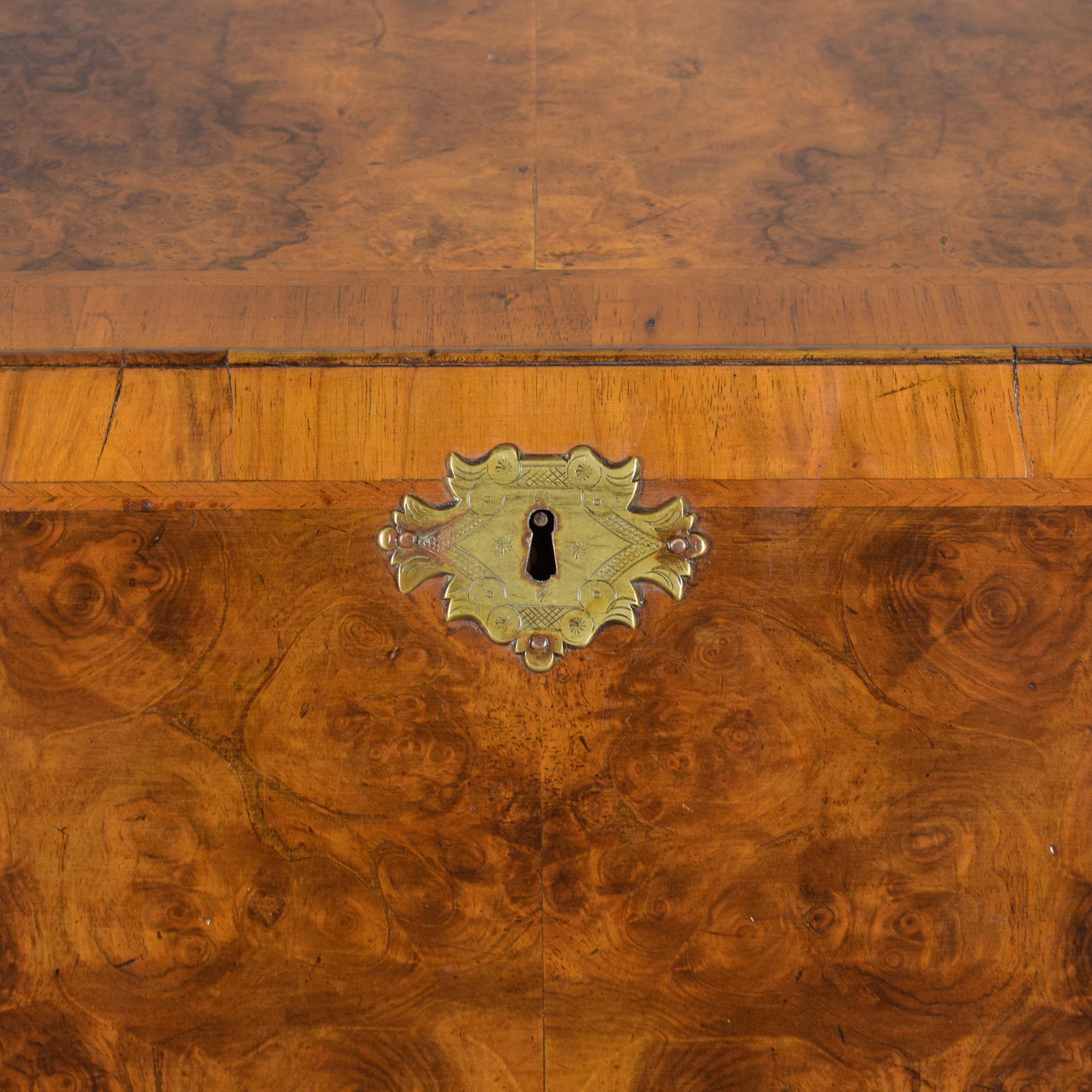 19th Century 1860s English George III Drop Front Desk with Original Walnut Finish