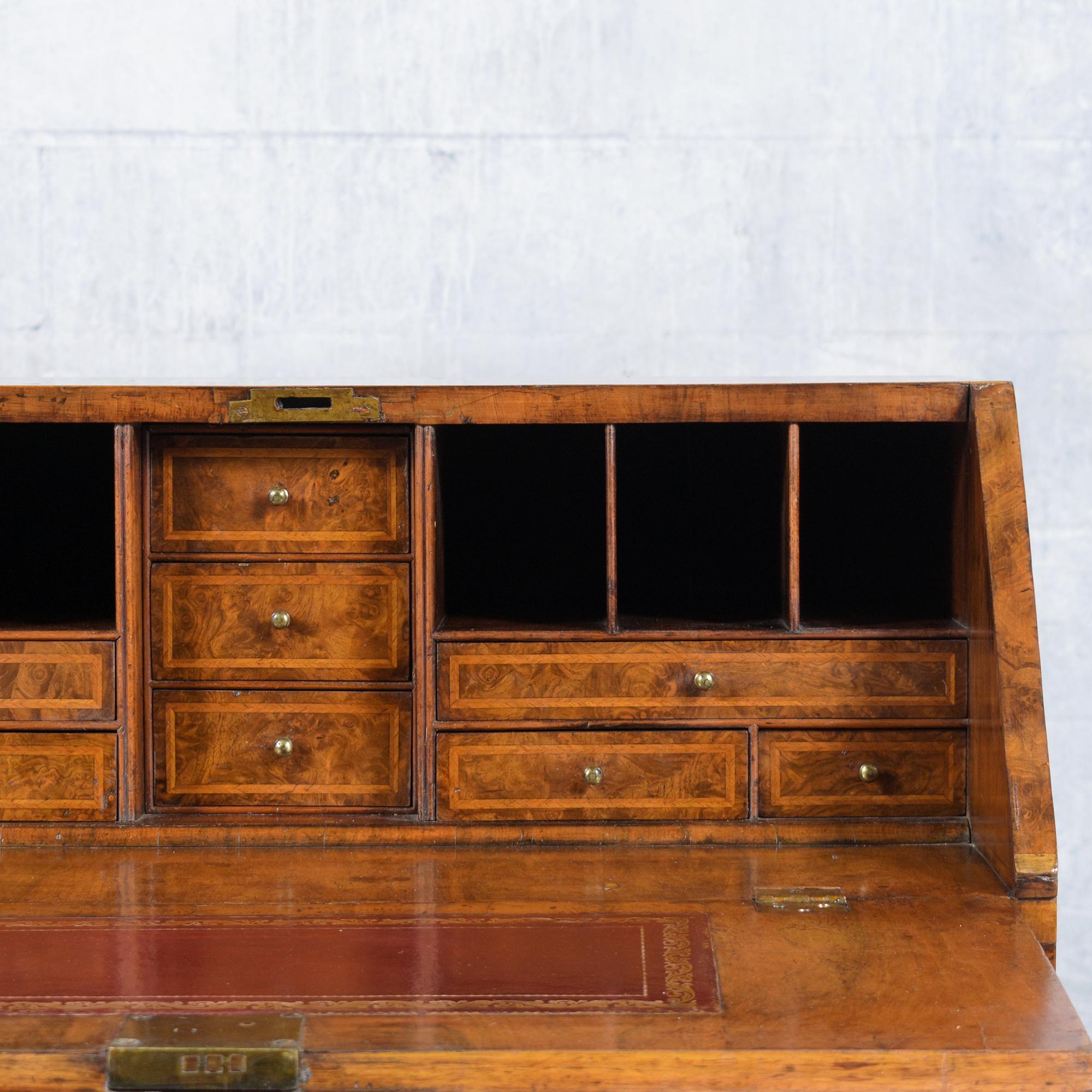 1860s English George III Drop Front Desk with Original Walnut Finish 3