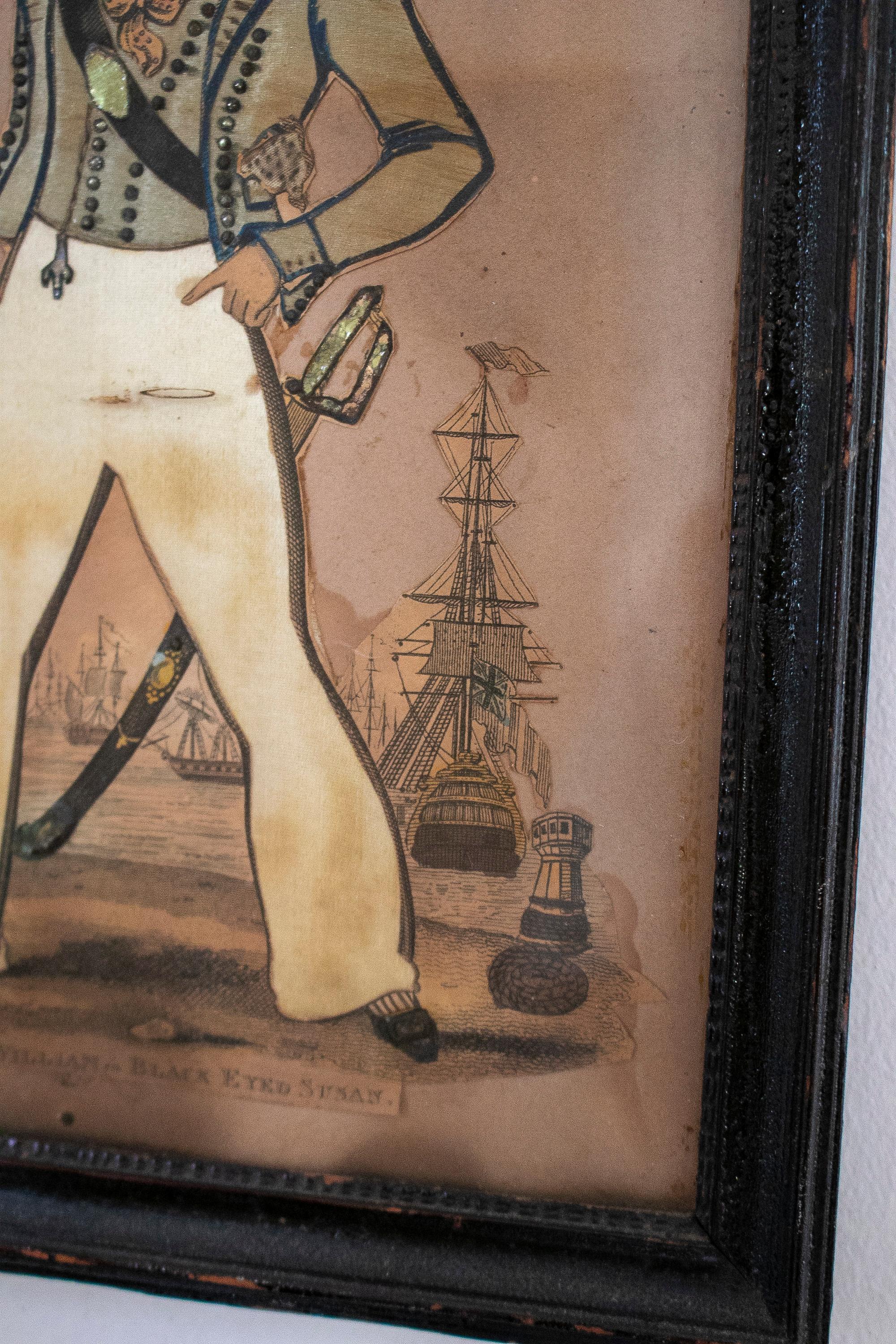 Englischer Druck des Schauspielers Thomas Cooke aus den 1860er Jahren, als „William“, in „“Schwarz-gefärbte Susan““ (Papier) im Angebot