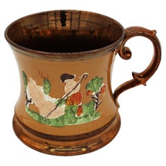 1860s English Staffordshire Copper Lustre Mug