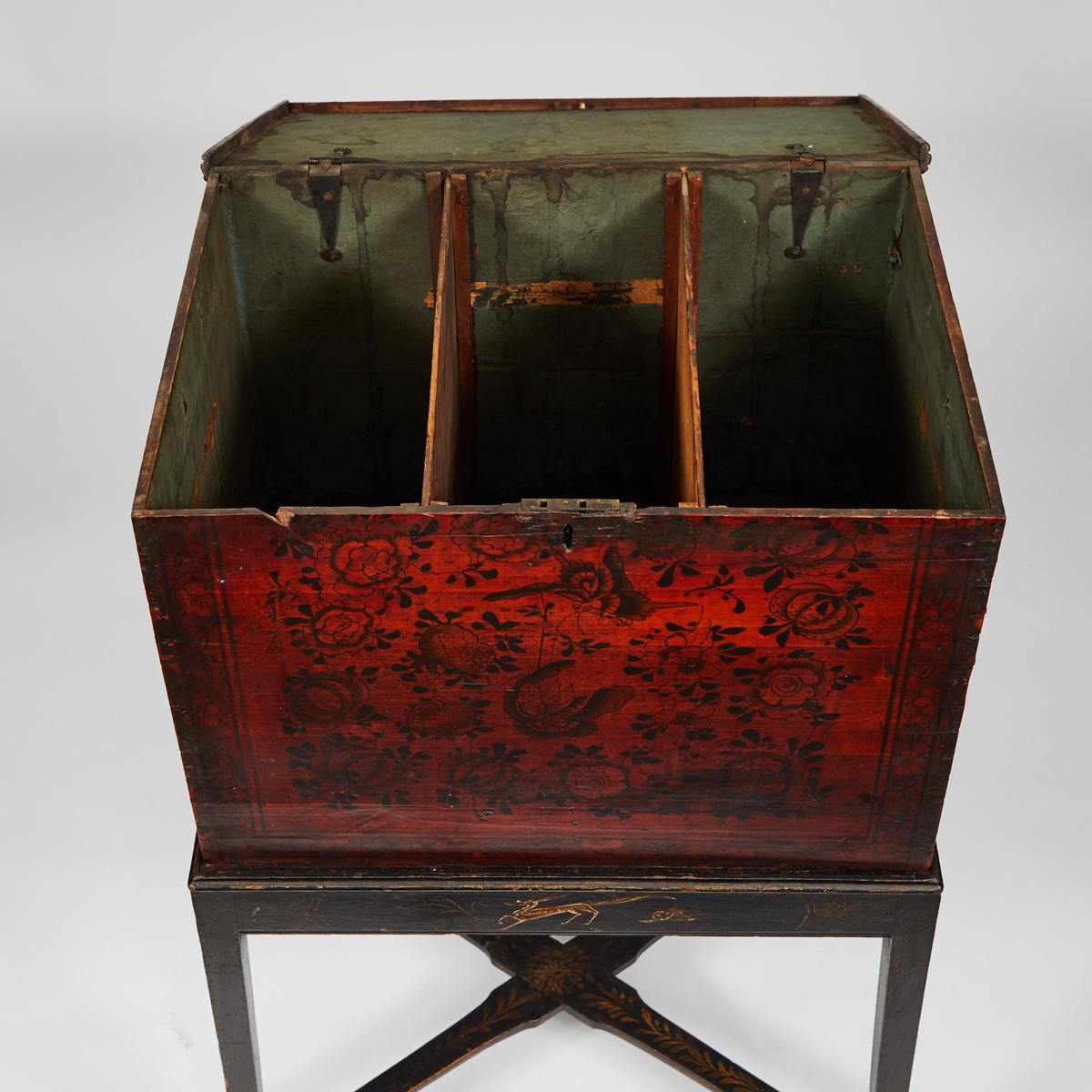 Victorian 1860s English Tea Box on Stand For Sale