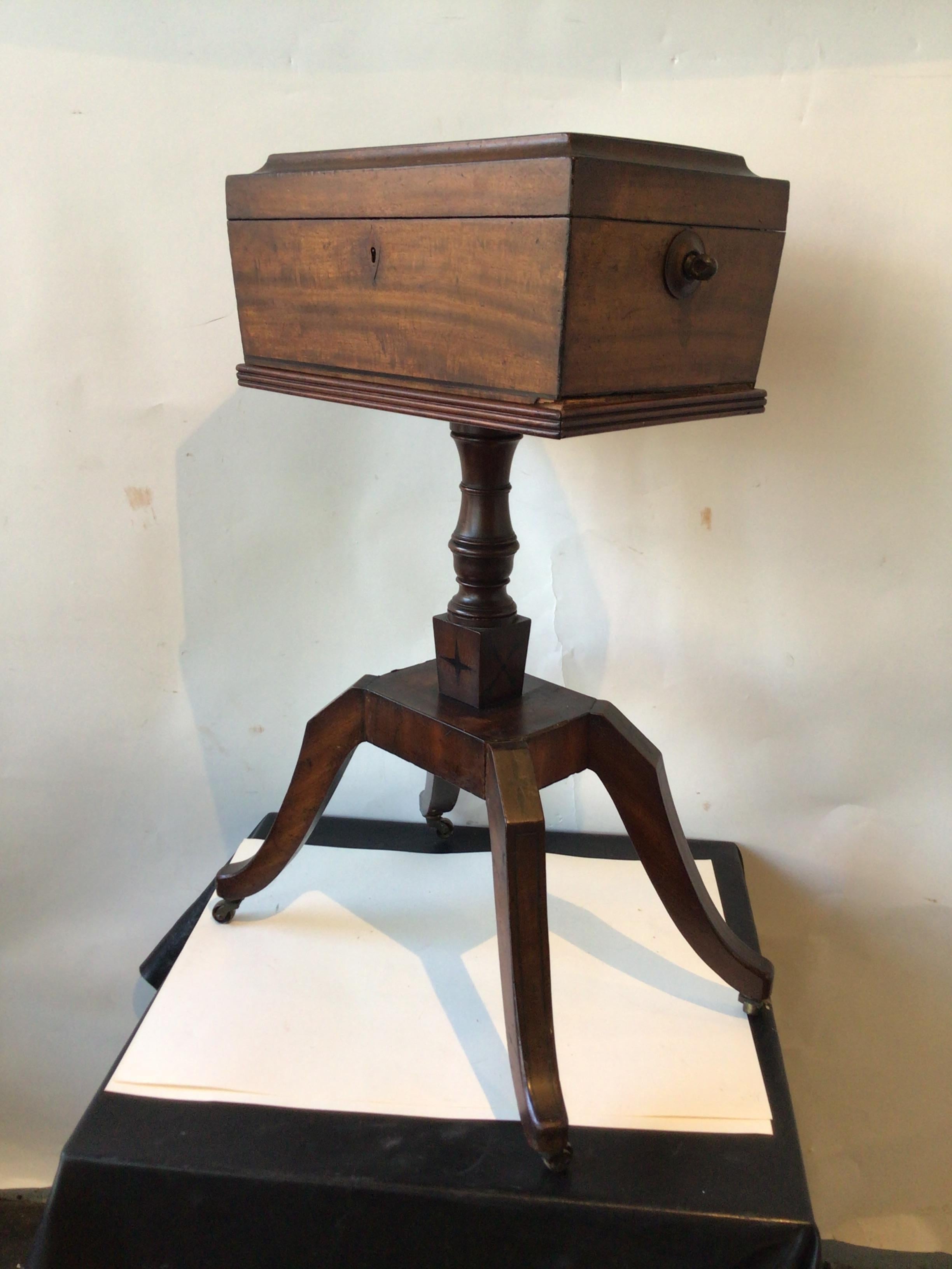 1860s English Tea Caddy Side Table In Good Condition For Sale In Tarrytown, NY