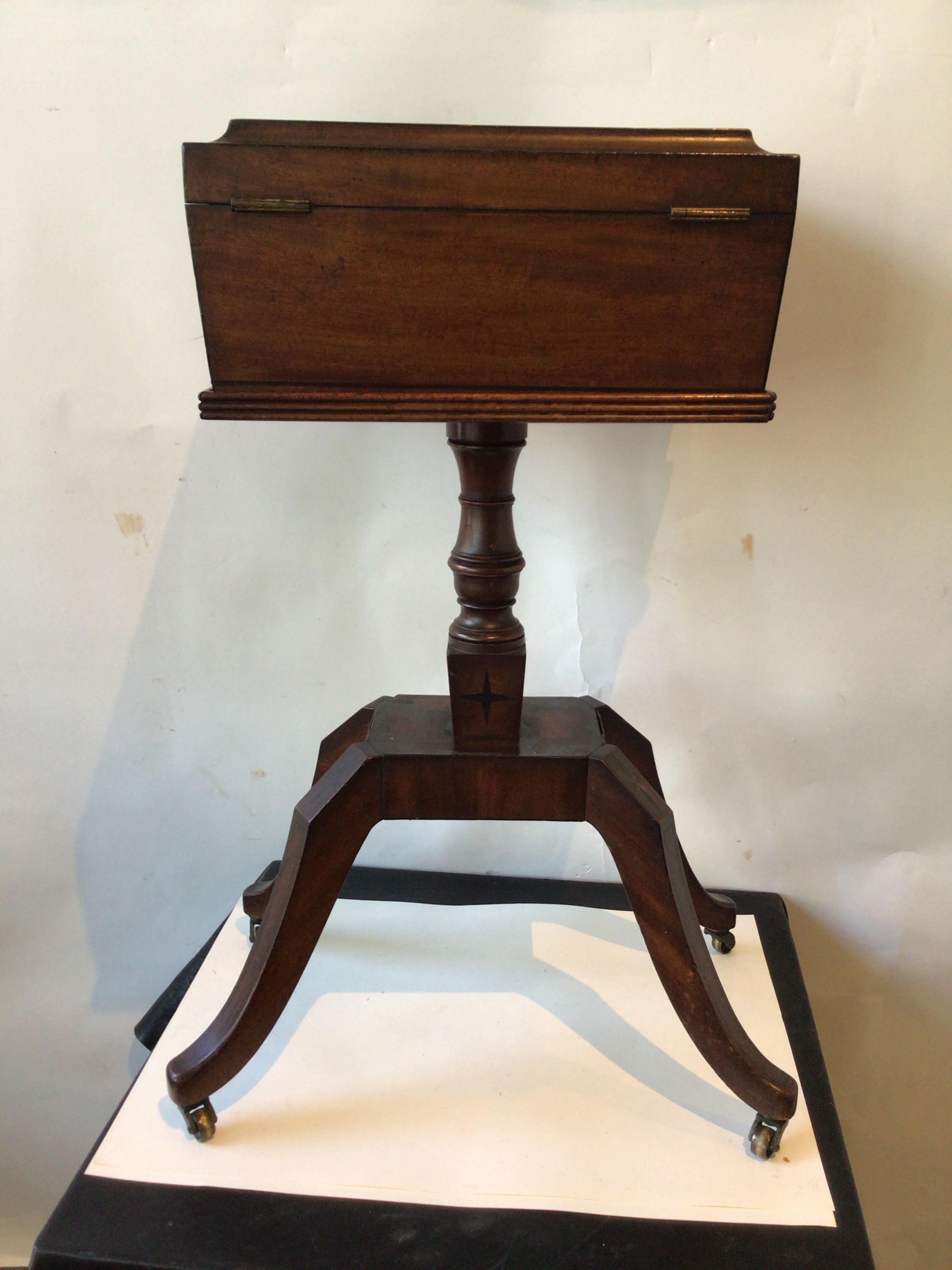 1860s English Tea Caddy Side Table For Sale 1