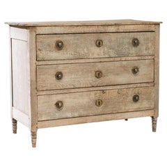 1860s French Antique Oak Chest of Drawers 