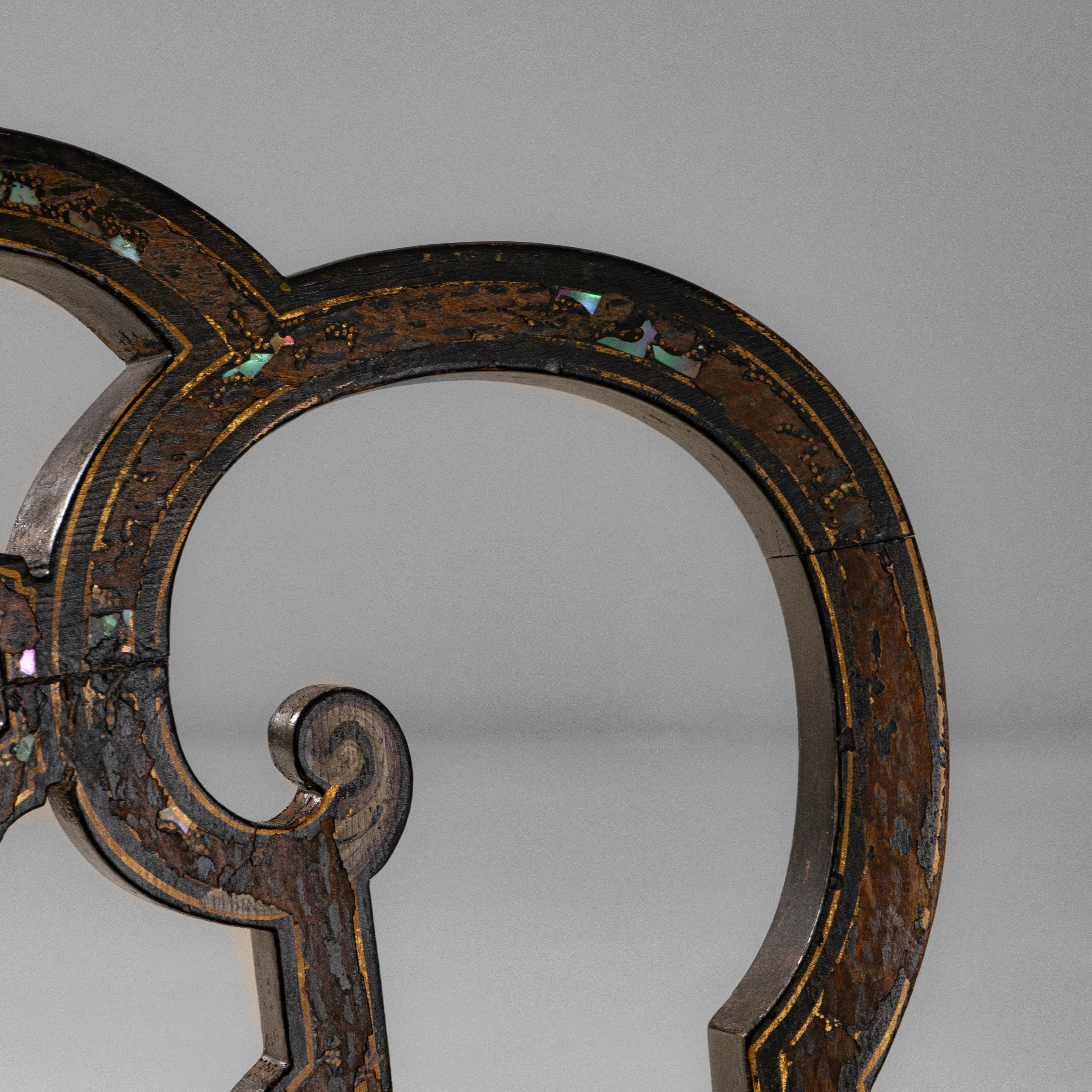 1860s French Baroque Revival Wooden Chair With Upholstered Seat en vente 4