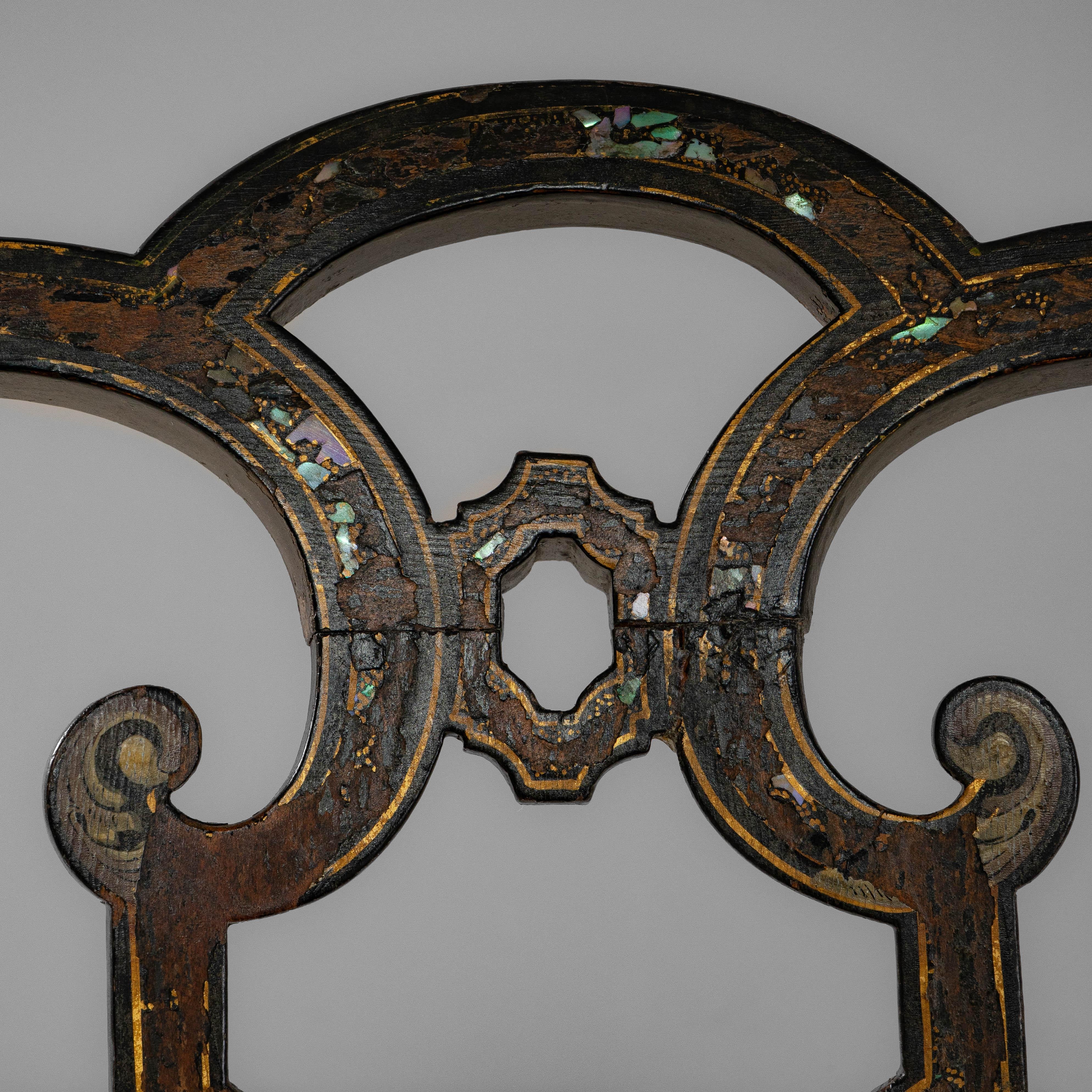 1860s French Baroque Revival Wooden Chair With Upholstered Seat en vente 5