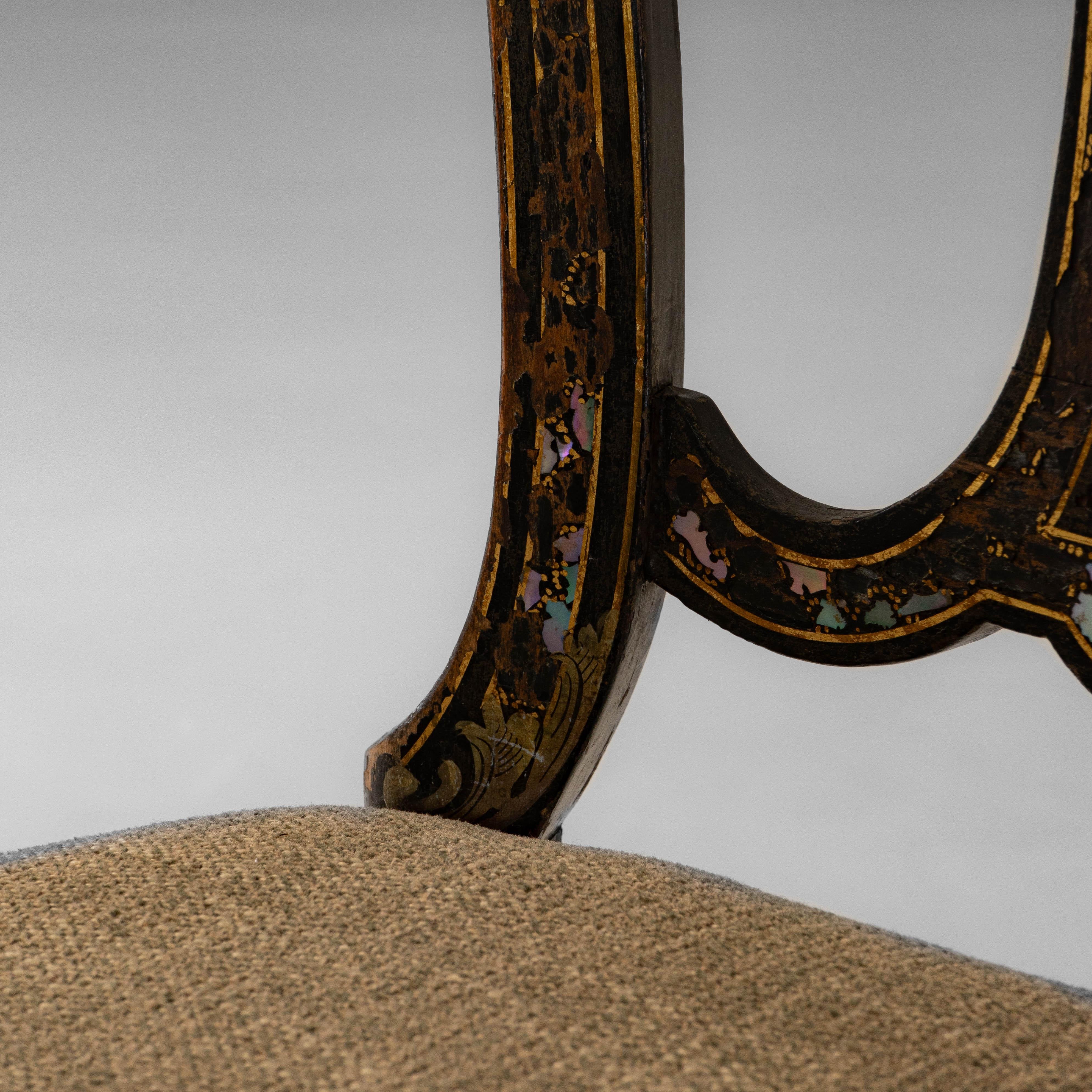 1860s French Baroque Revival Wooden Chair With Upholstered Seat en vente 6