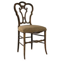 1860s French Baroque Revival Wooden Chair With Upholstered Seat
