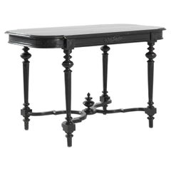 Antique 1860s, French Black Accent Table 