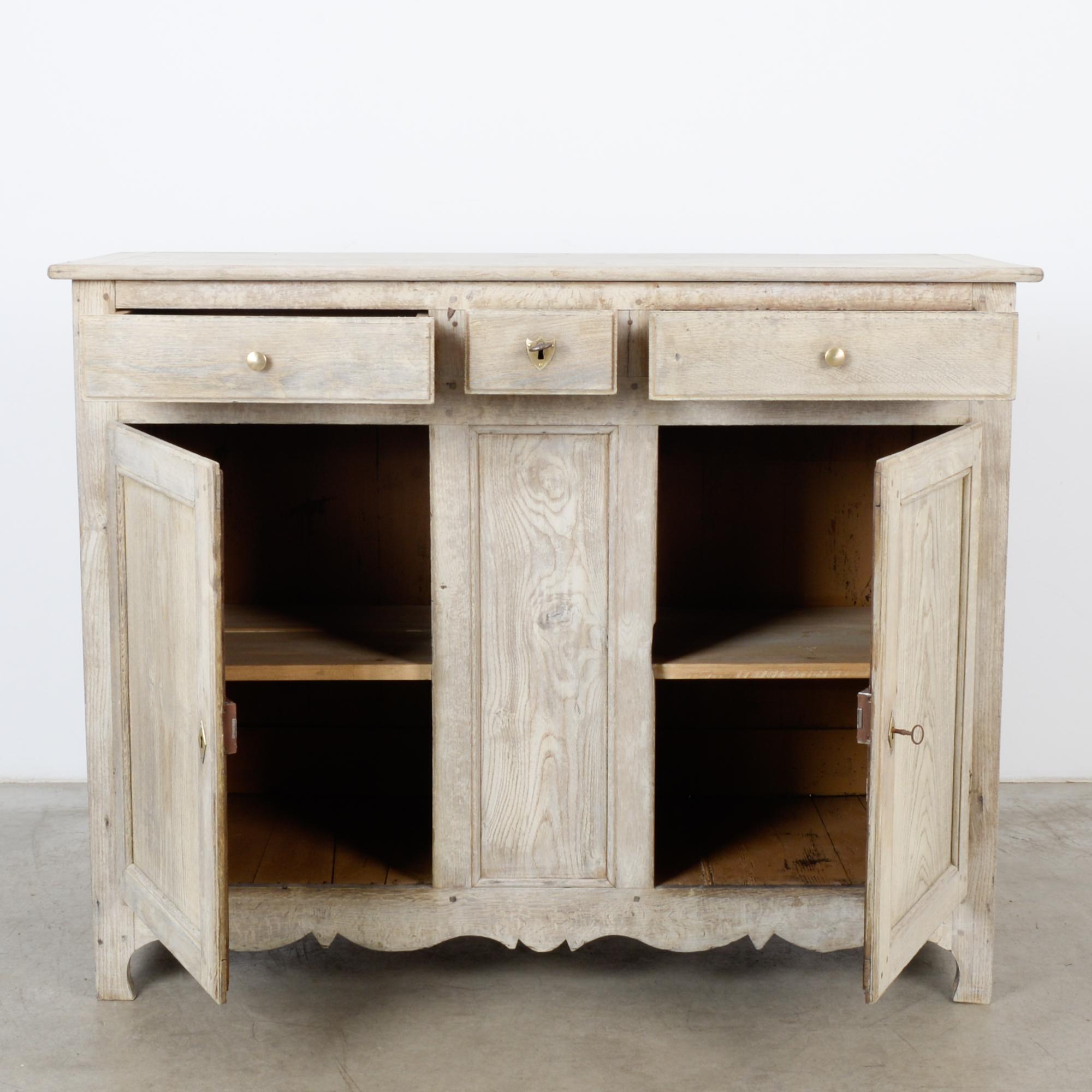 French Provincial 1860s French Bleached Oak Buffet