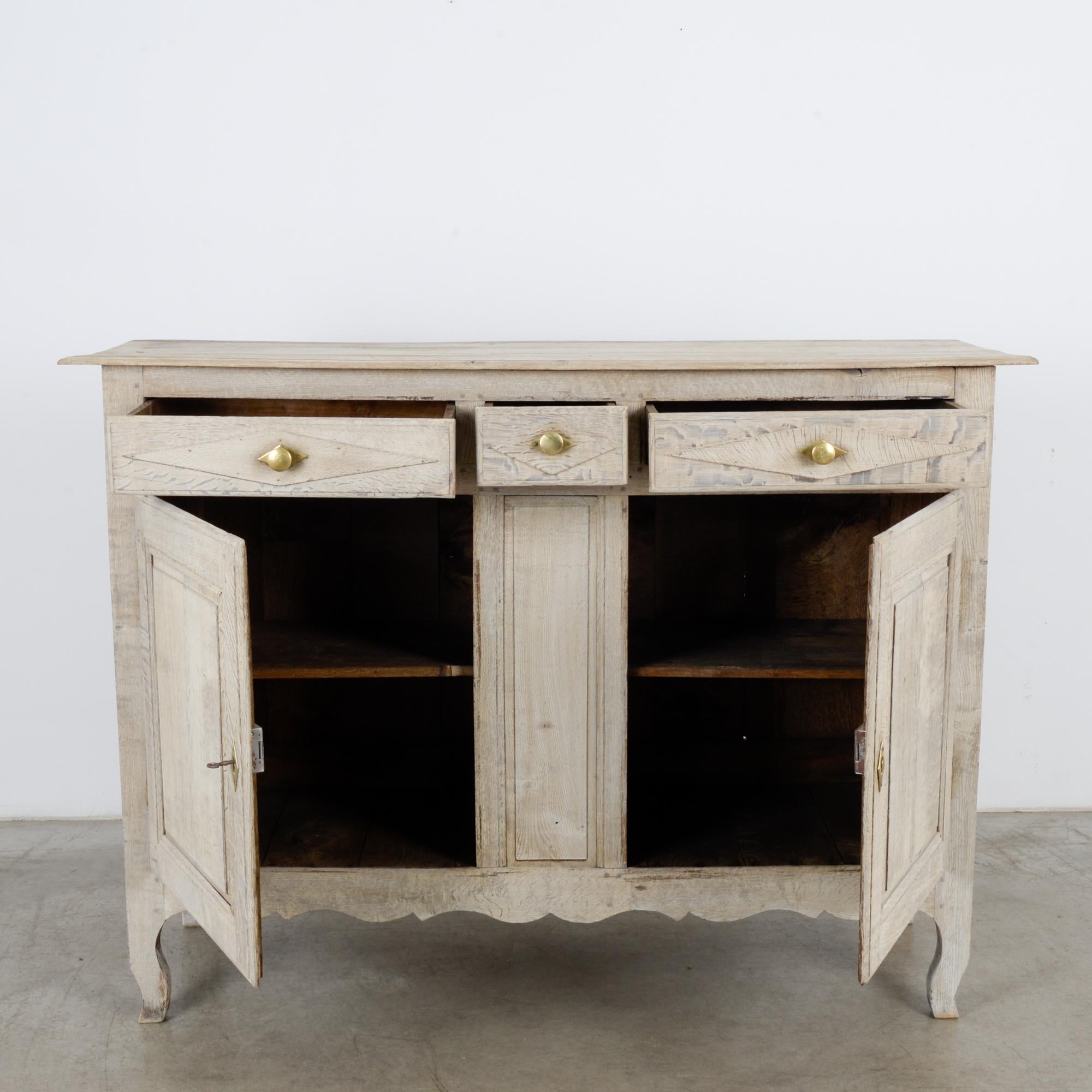 French Provincial 1860s French Bleached Oak Buffet