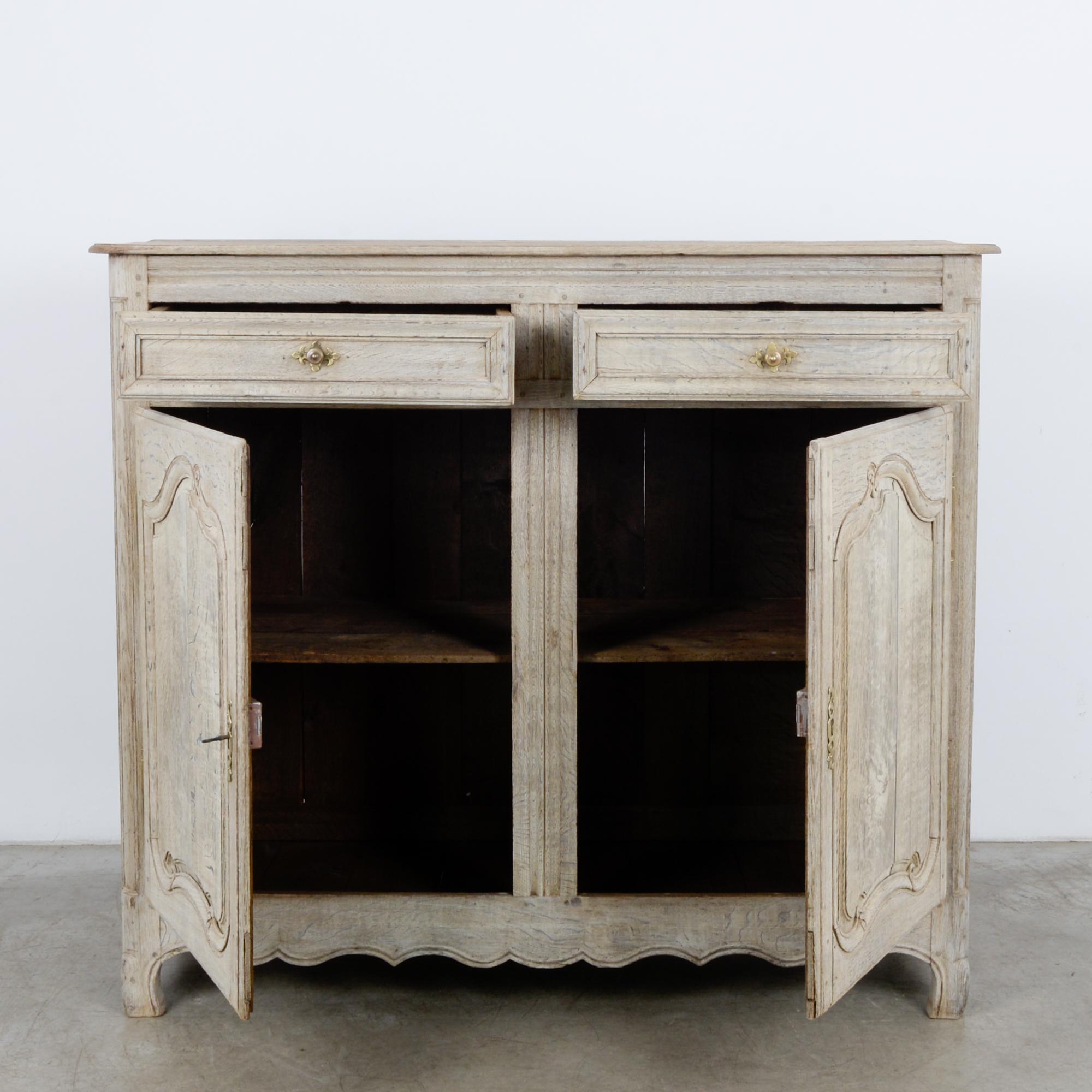 French Provincial 1860s French Bleached Oak Buffet
