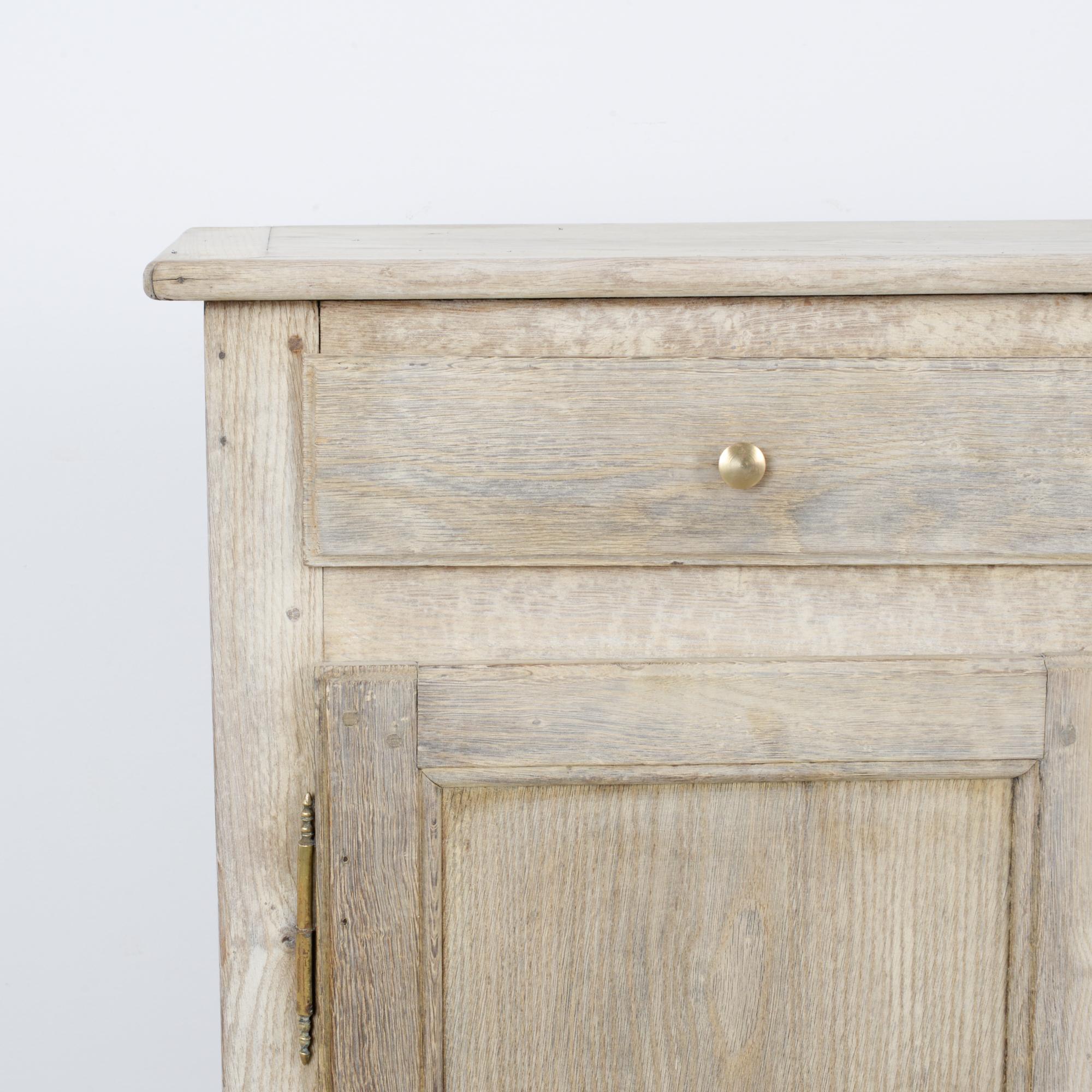 19th Century 1860s French Bleached Oak Buffet